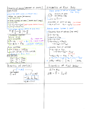 Dynamicsdoc 1 - Summary Advanced Dynamics - PC5210 - Studocu