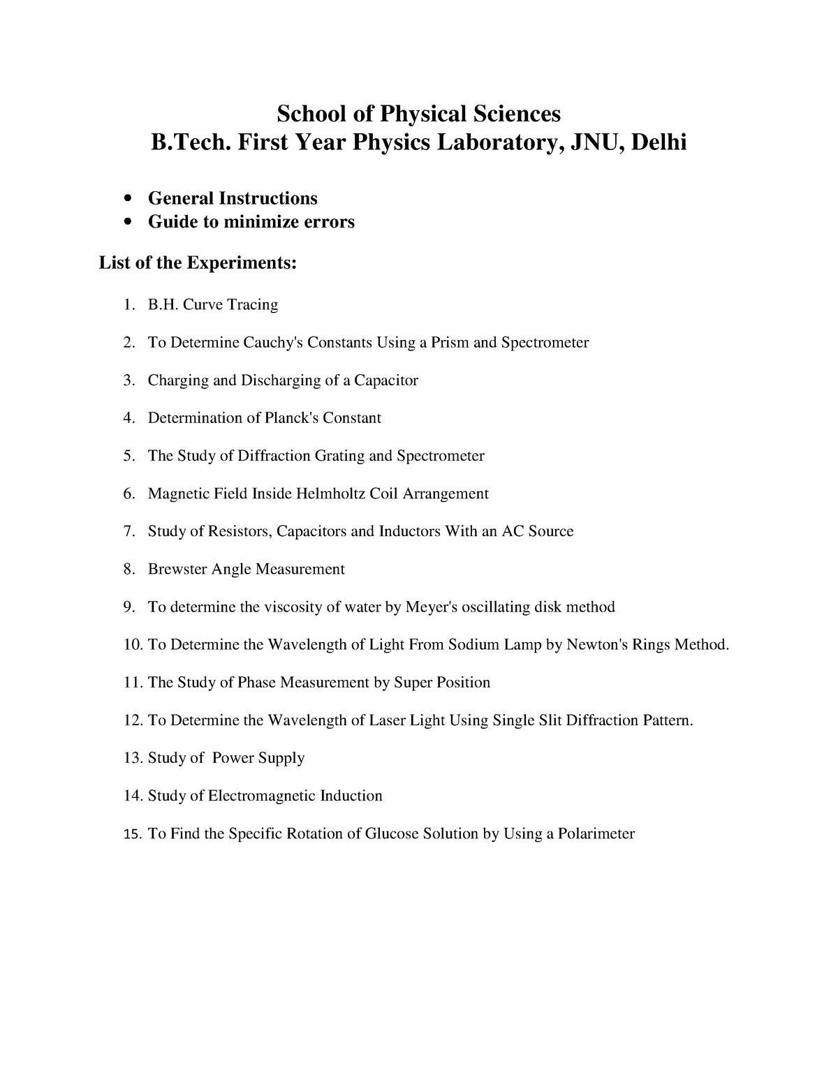 B.Tech. Physics Manual (1st Year) - School Of Physical Sciences B ...