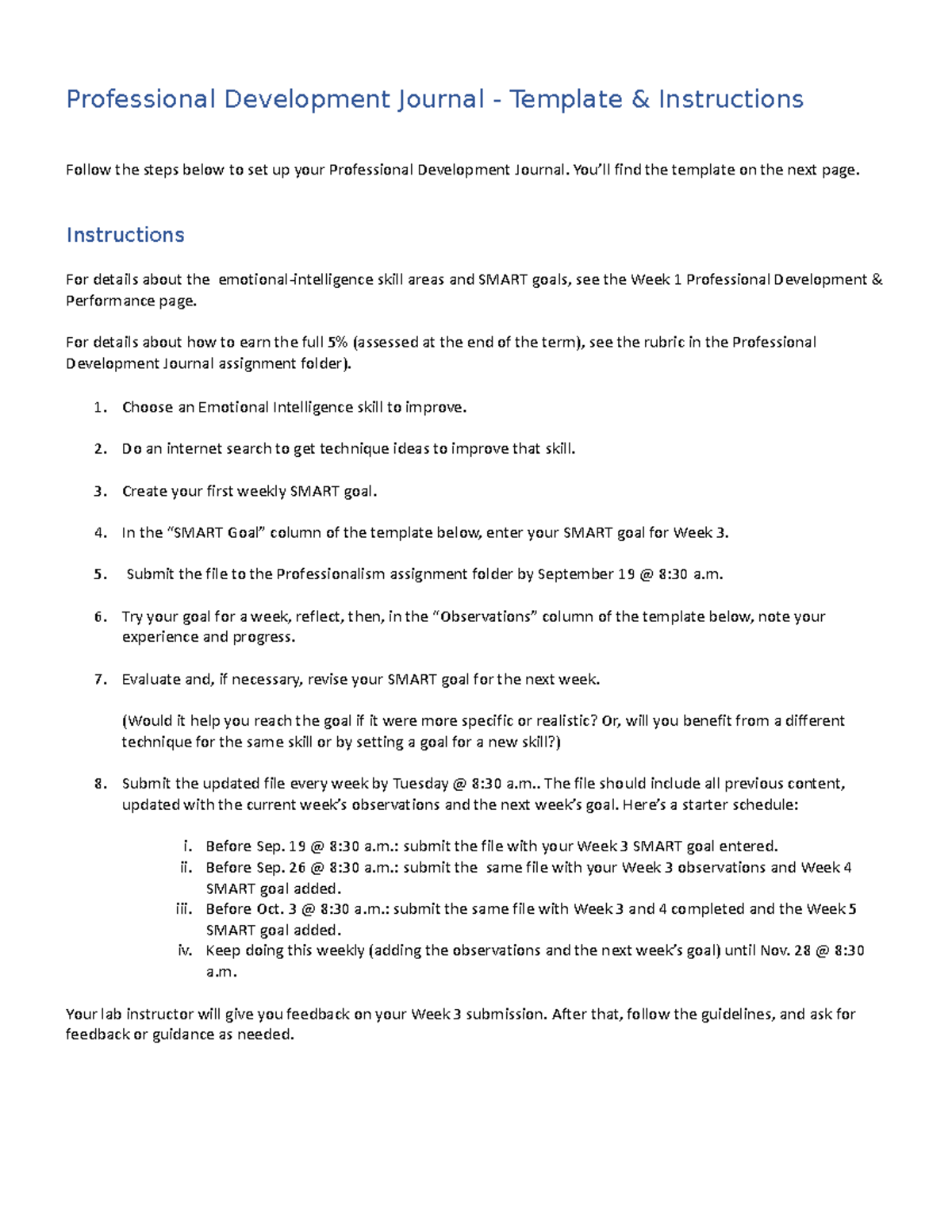 Professional Development Journal Week 6 Professional Development