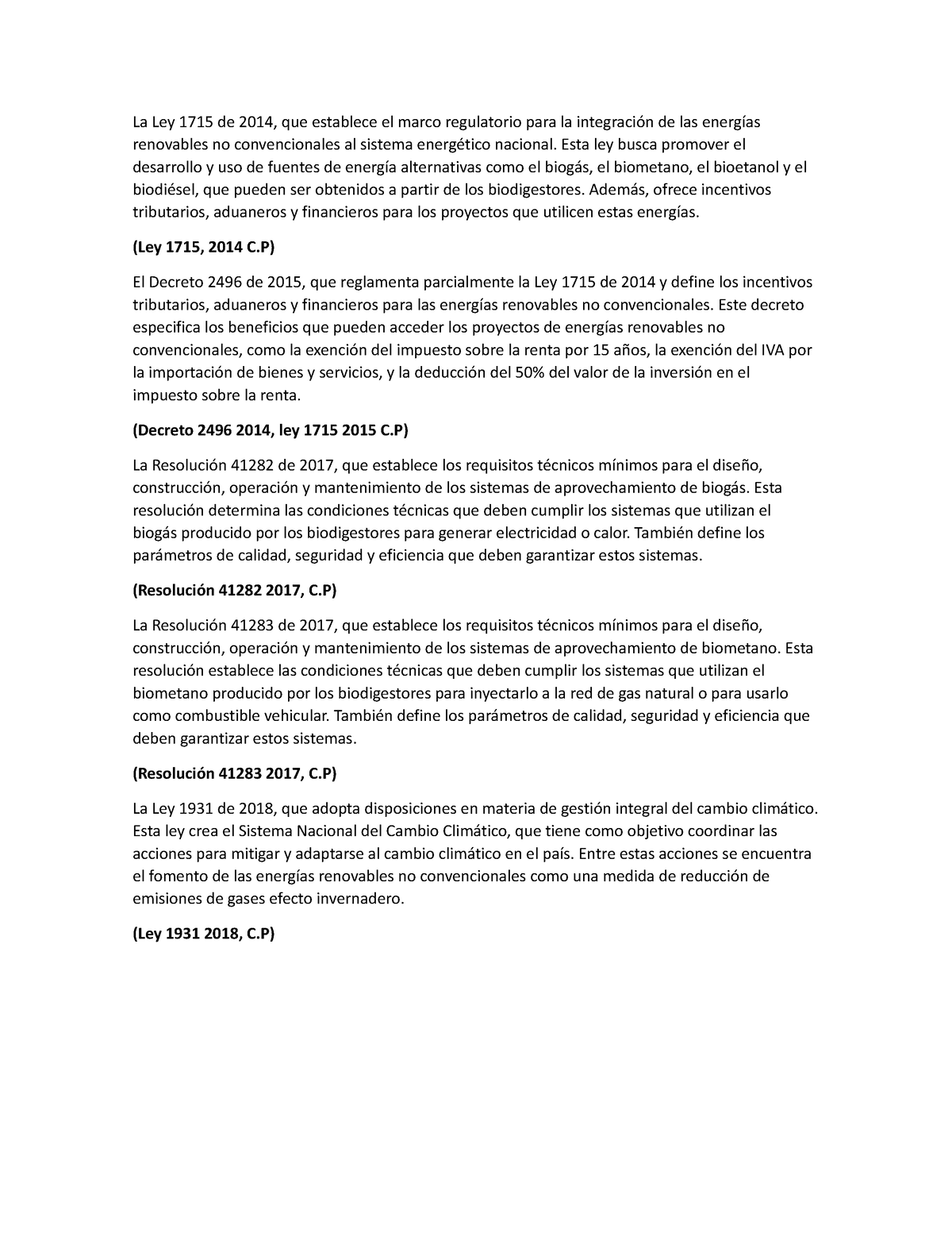 La Ley 1715 De 2014 - Leyes De Colombia Ambientales - Sociología ...