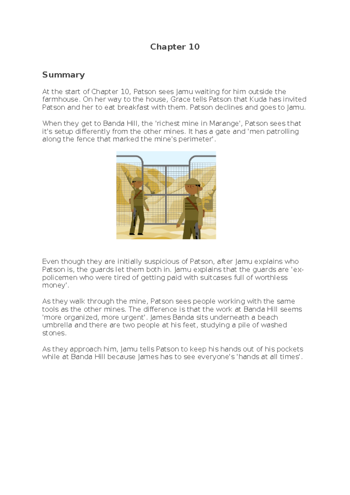 Chapter 10 - Chapter 10 Summary At the start of Chapter 10, Patson sees ...