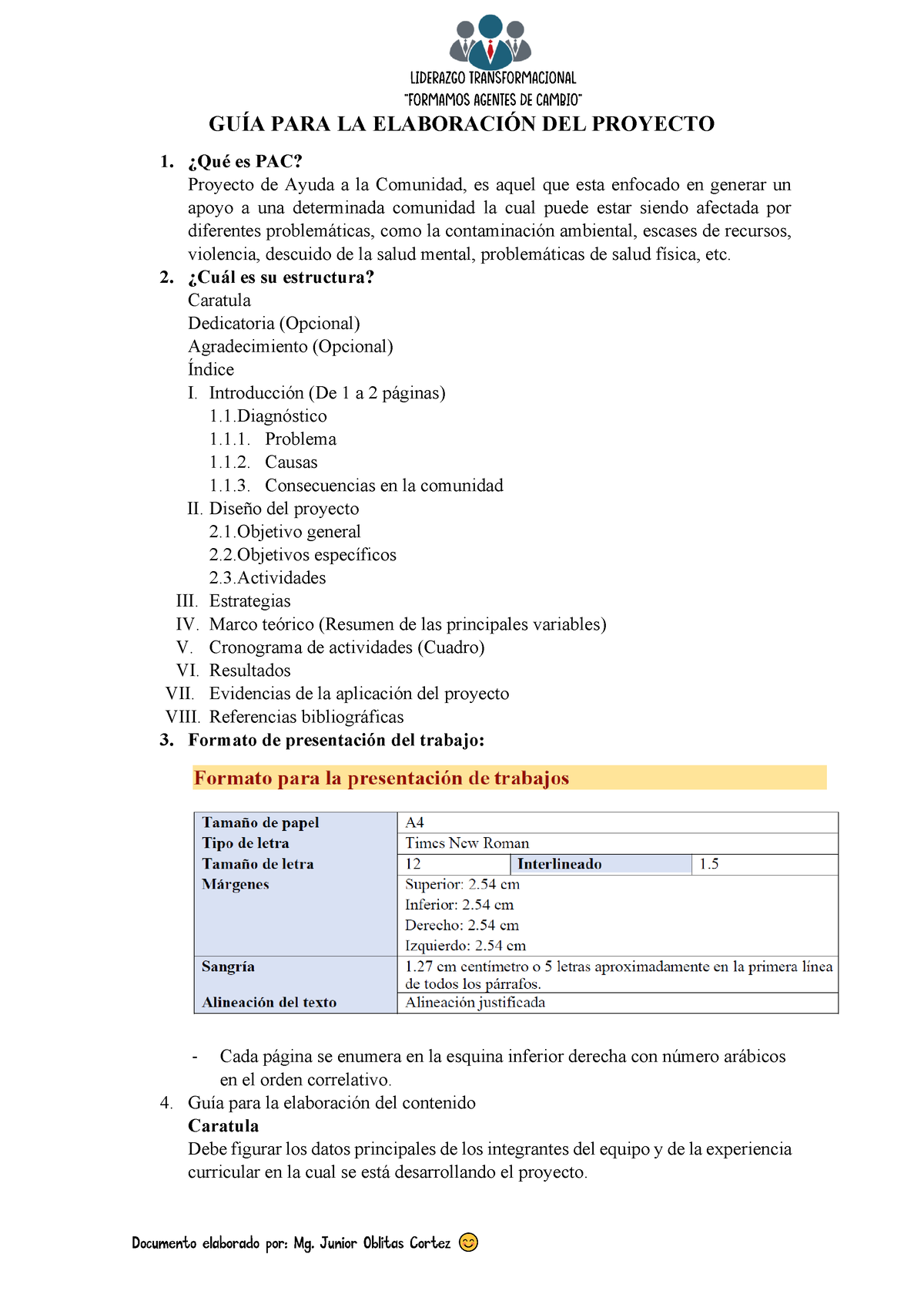 GUÍA PARA LA Elaboración DEL Proyecto-V.2-2023-II - GUÕA PARA LA ...