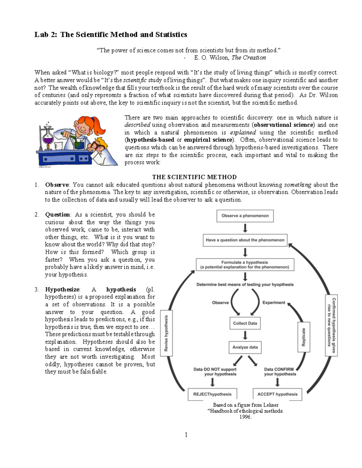 Lab 02 Scientific Method and Statistics 2019 - Lab 2: The Scientific ...