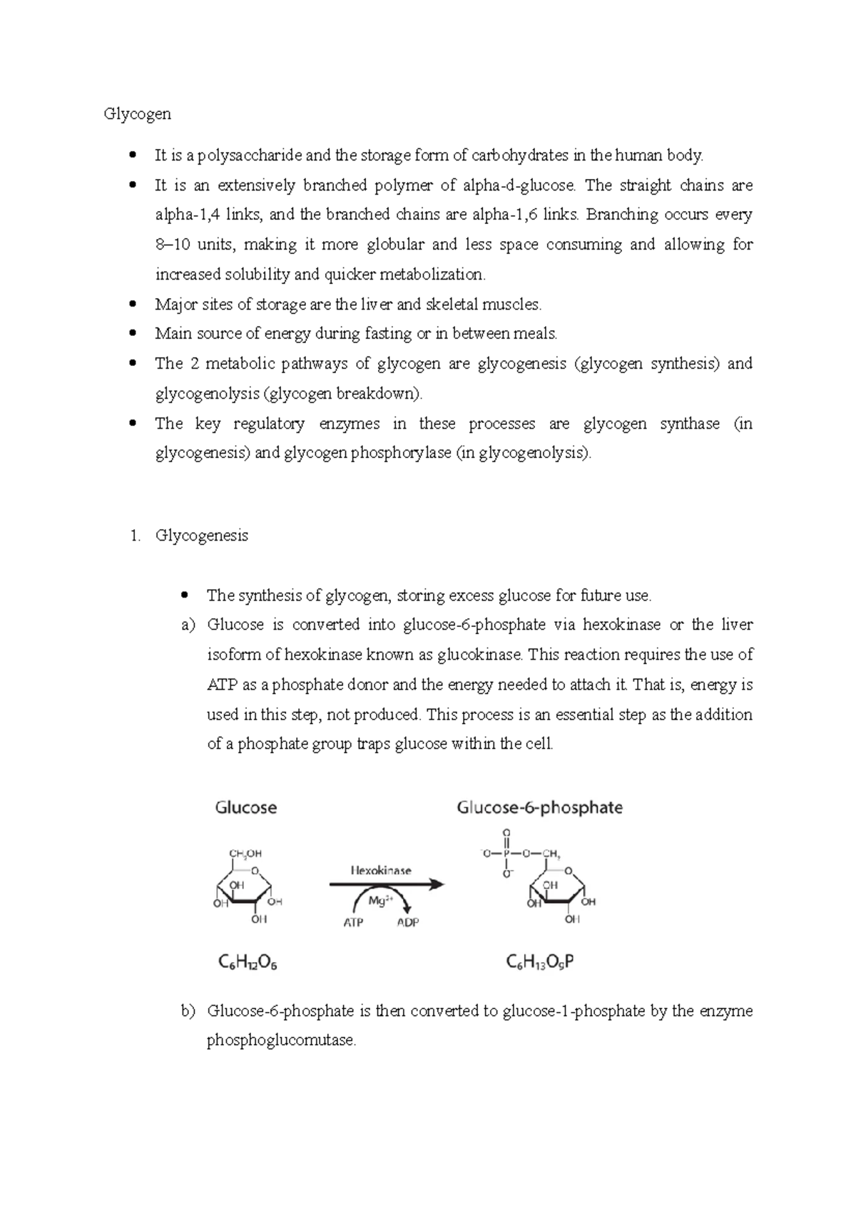 Glycogen metabolism - Glycogenesis note - Glycogen It is a ...