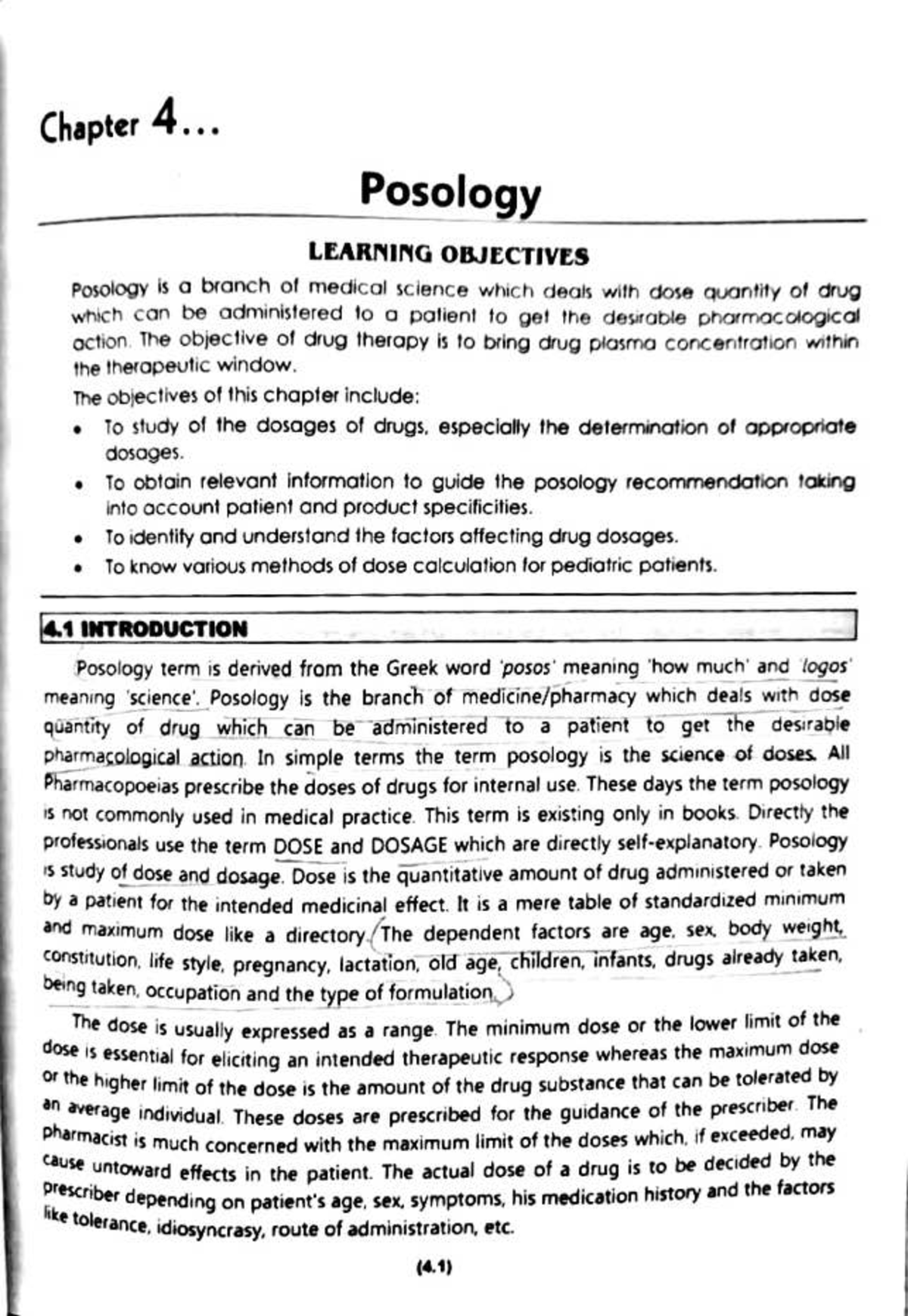 Posology Definition Explanations Lecture Notes - Pharmacy - Studocu