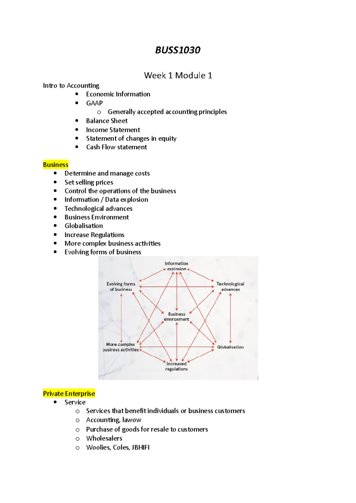 BUSS1030 - BUSS Week 1 Module 1 Intro to Accounting Economic ...