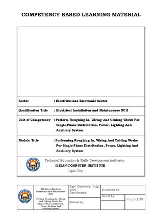 Cblm Competency Core - Salamat - Competency Based Learning Material 