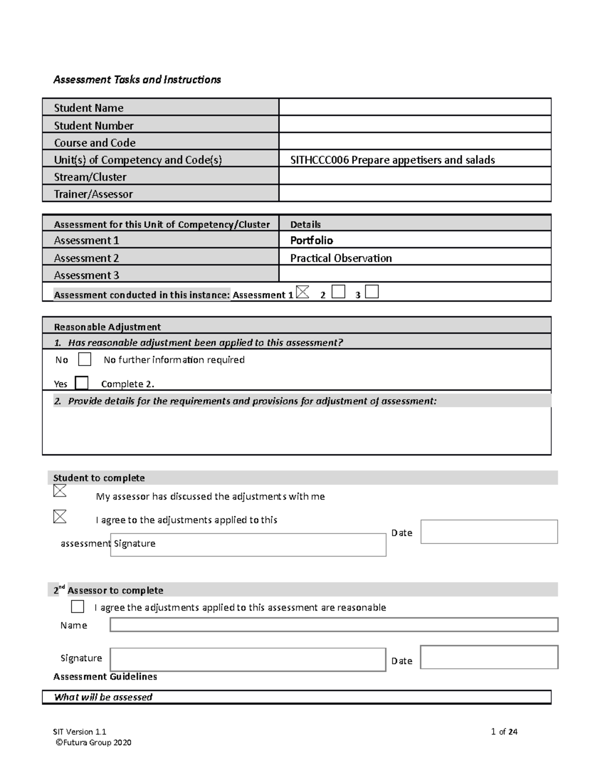 Sithccc 006 Assessment- Esteban - Assessment Tasks And Instructions ...