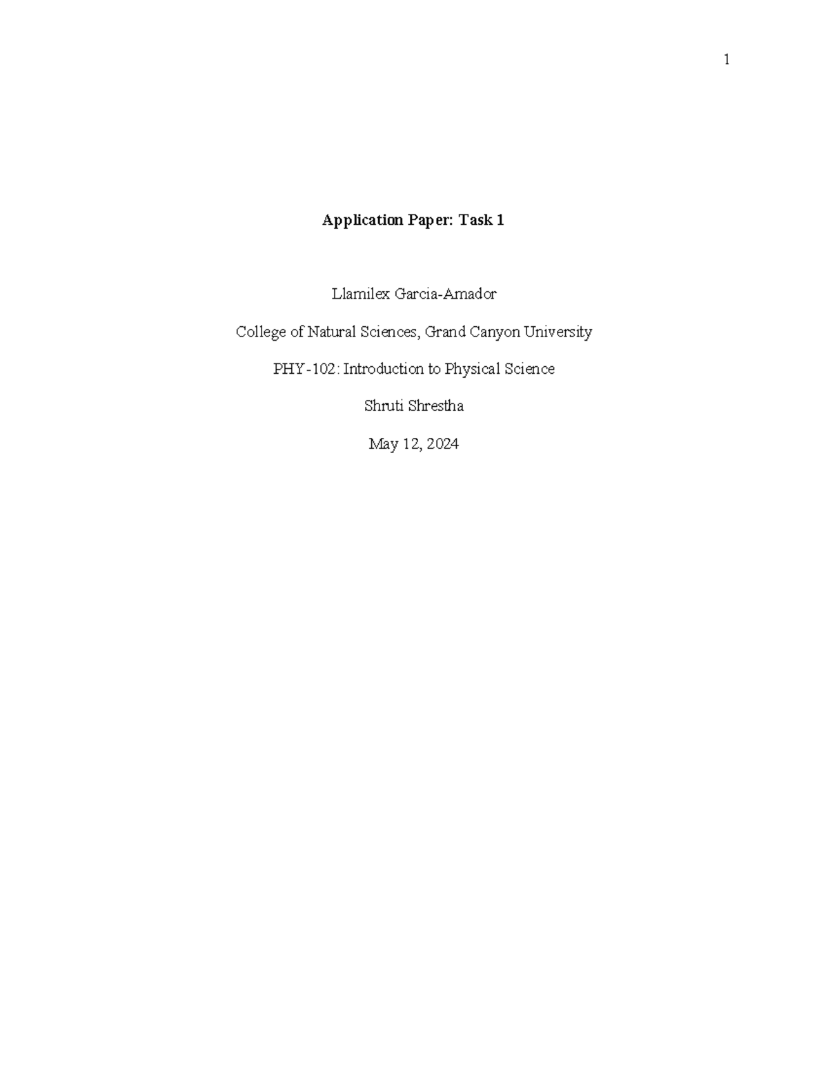 Application Paper Task 1 - PHY-102 - Studocu