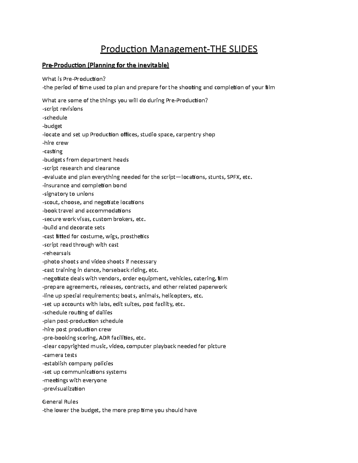 Production Management Study Notes - Production Management-THE SLIDES ...