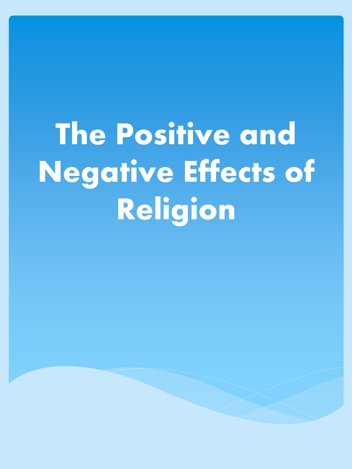 negative effects of religion essay