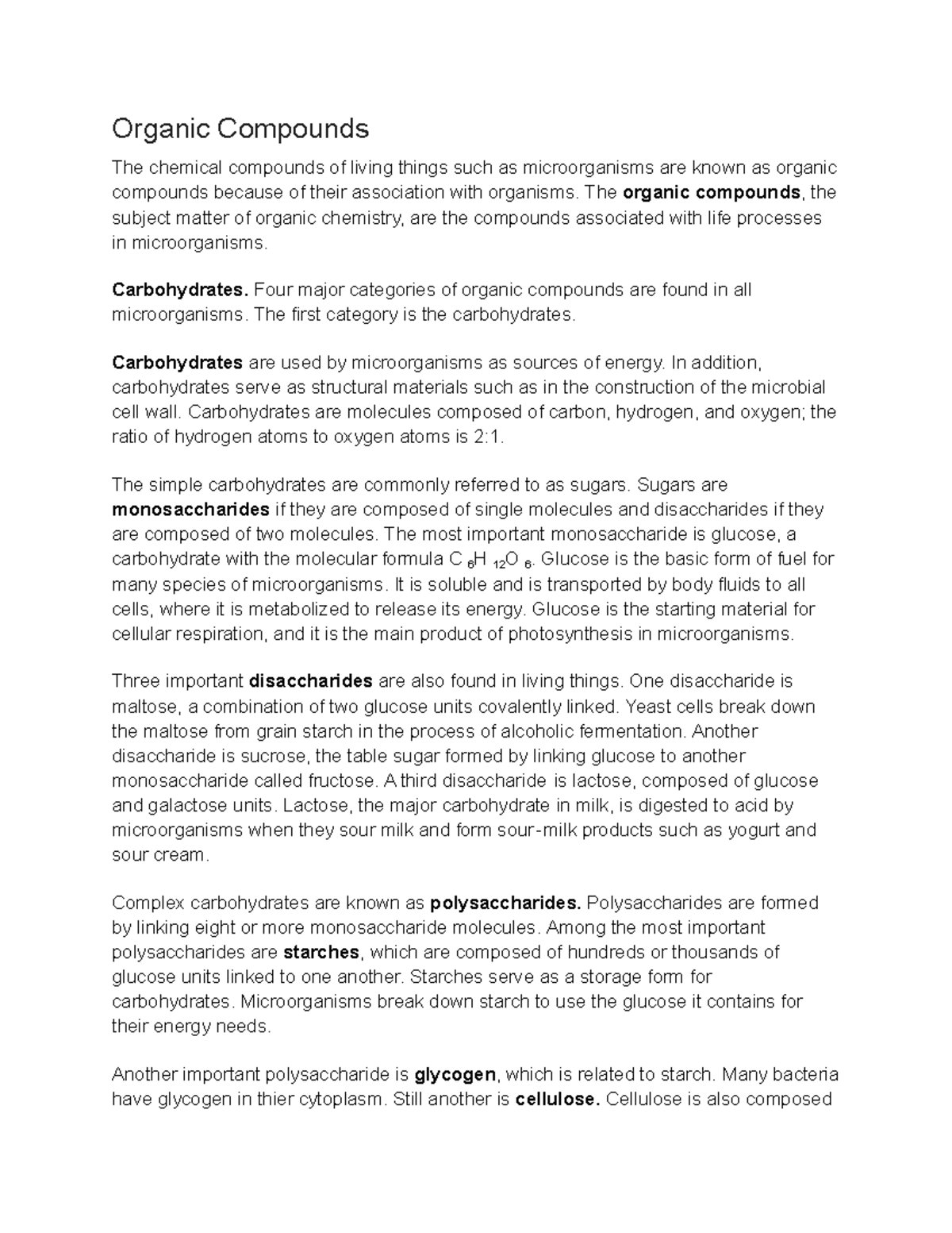 Organic Compounds - Lecture notes 3 - Organic Compounds The chemical ...