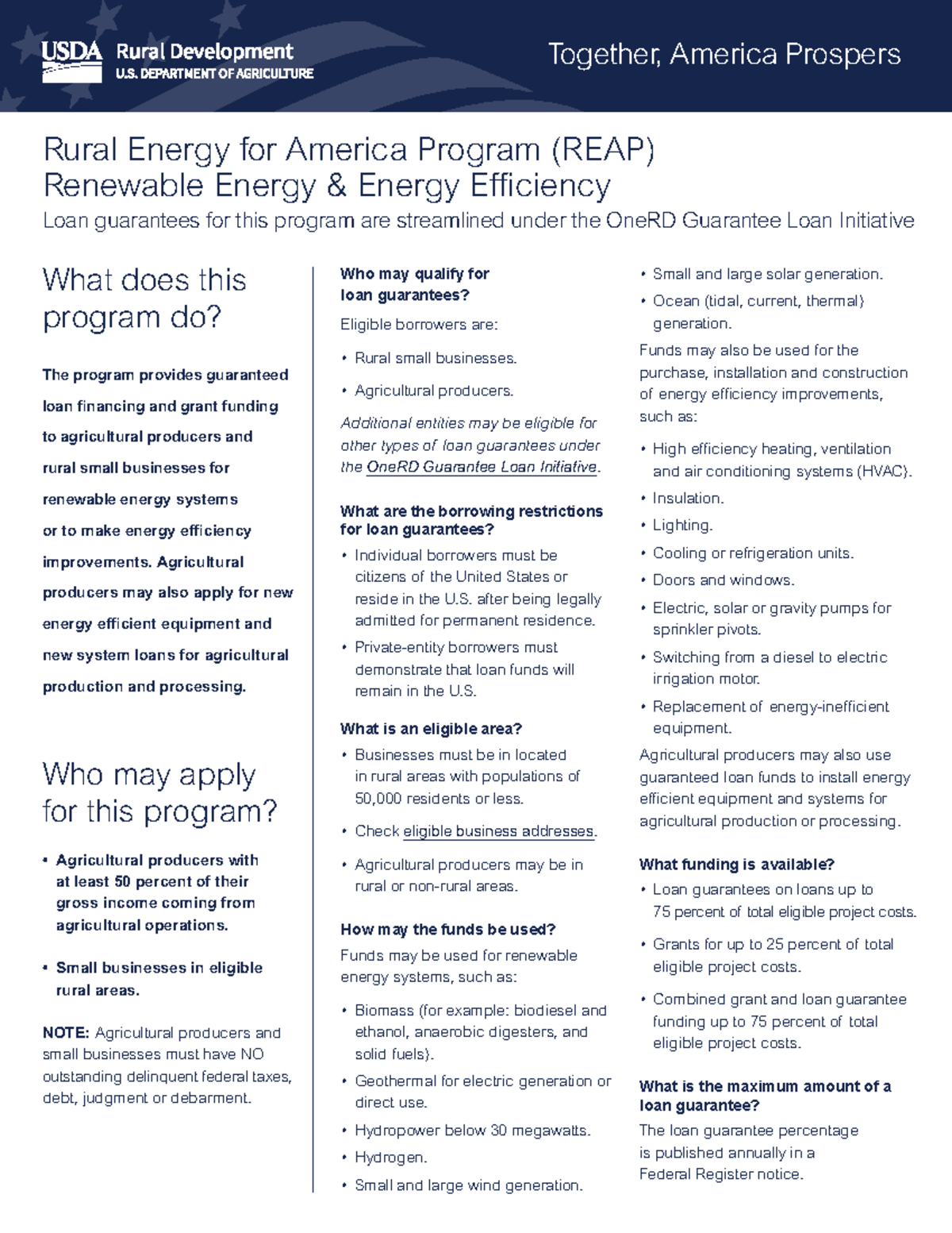 508 RD FS RBS REAP RE - ujj - Together, America Prospers Rural Energy ...