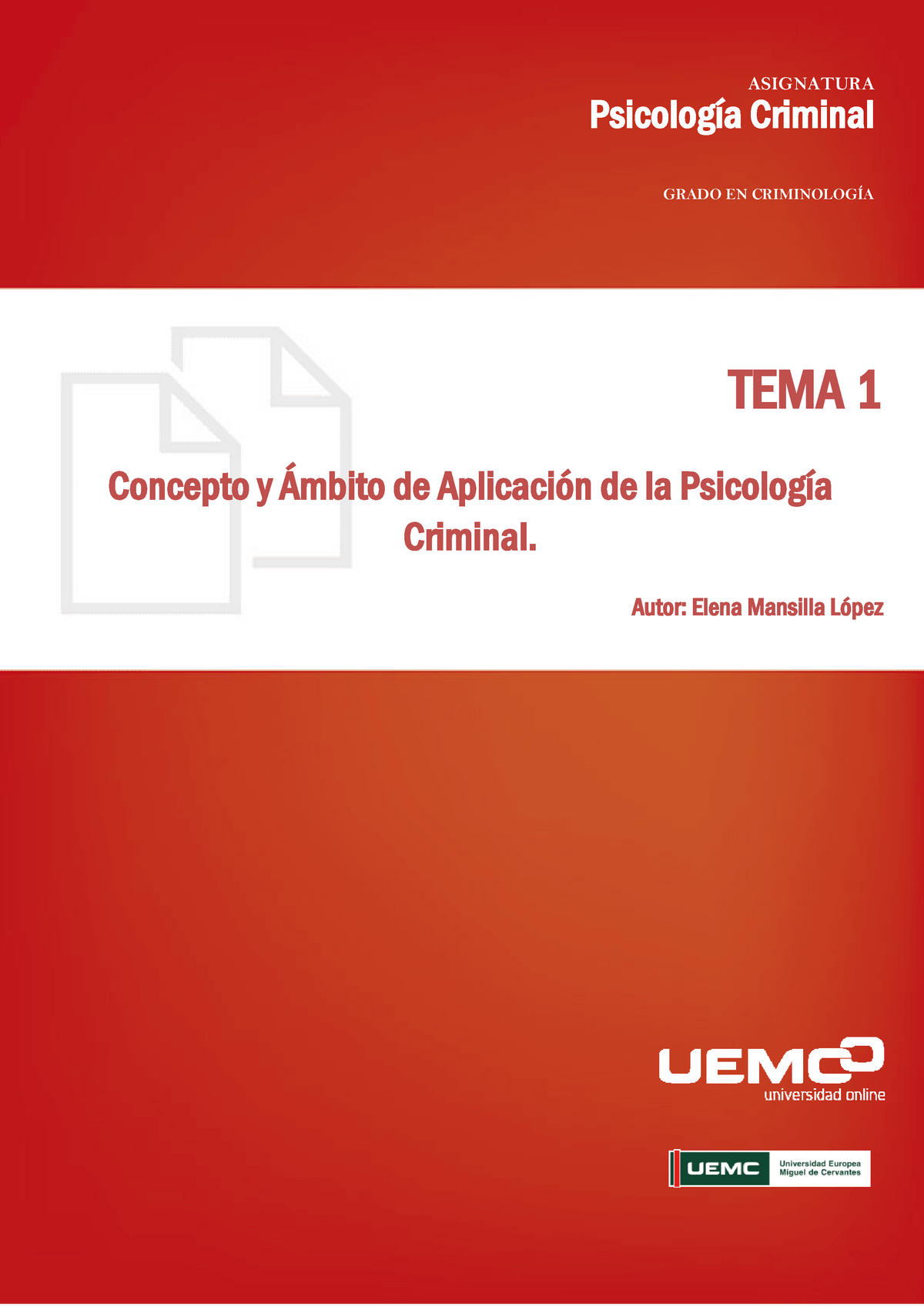 Tema 1 Psicologia Criminal Tema 1 Concepto Y Ámbito De Aplicación De La Psicología Criminal 2679