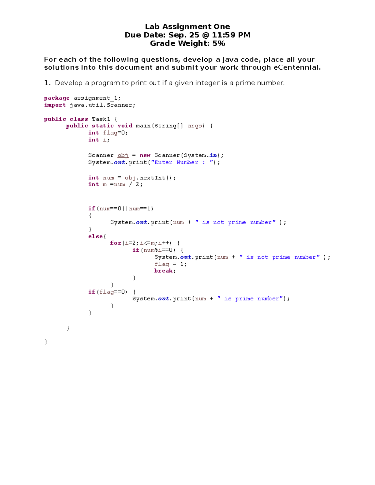 java-lab-exercise-one-assignment-1-due-date-sep-25-11-59-pm