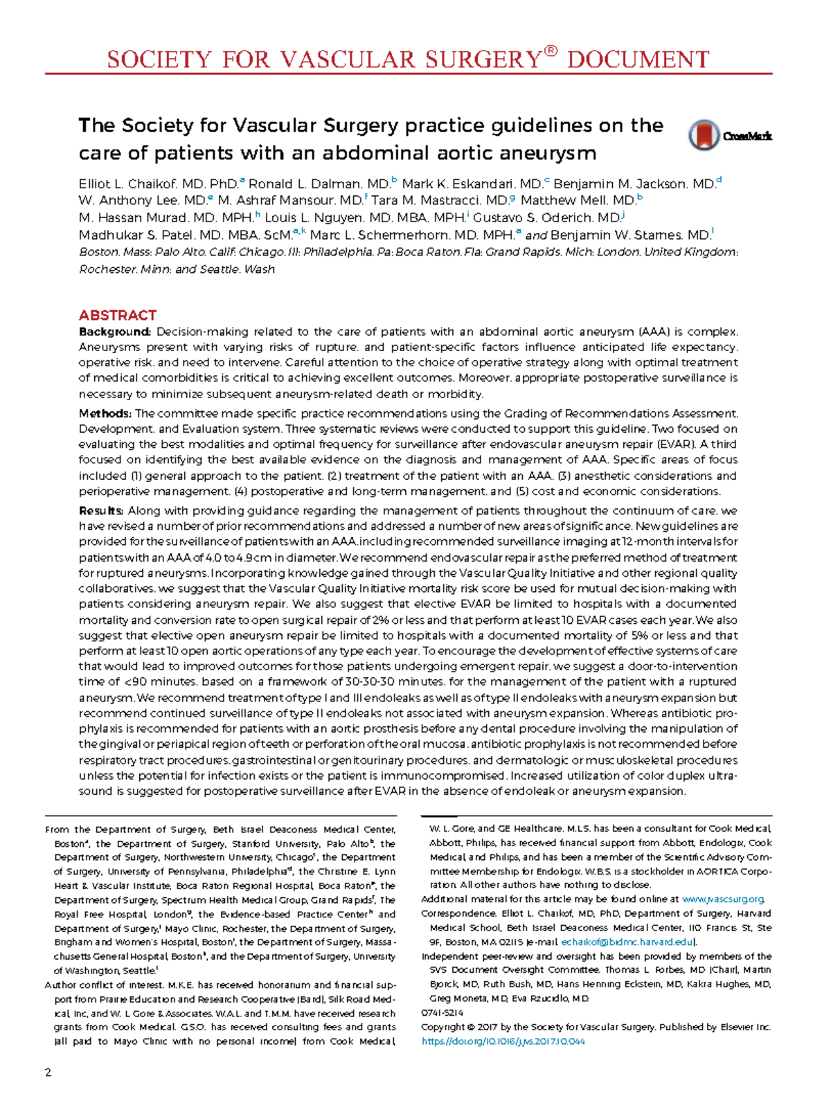 Abdominal Aortic aneurysm guideline - 6501N - Walden - StuDocu