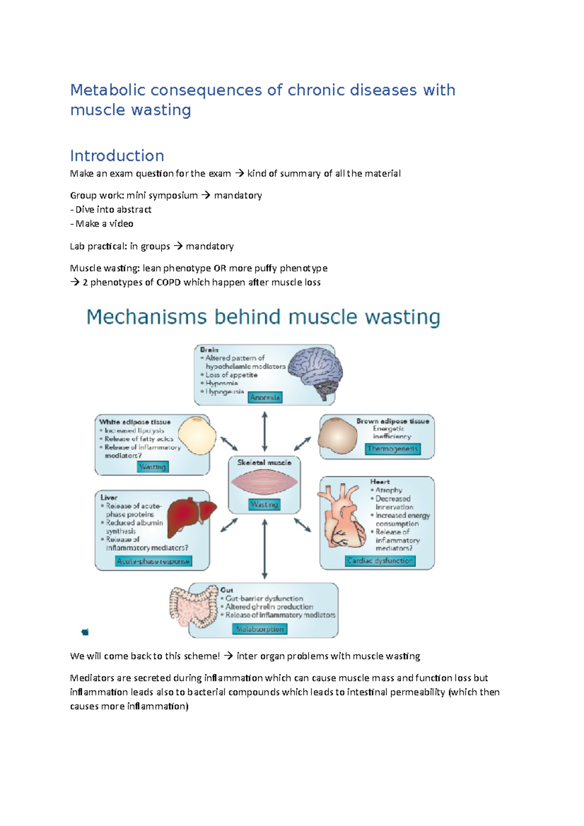 Lectures Metabolic Consequences Of Chronic Diseases With Muscle Wasting ...