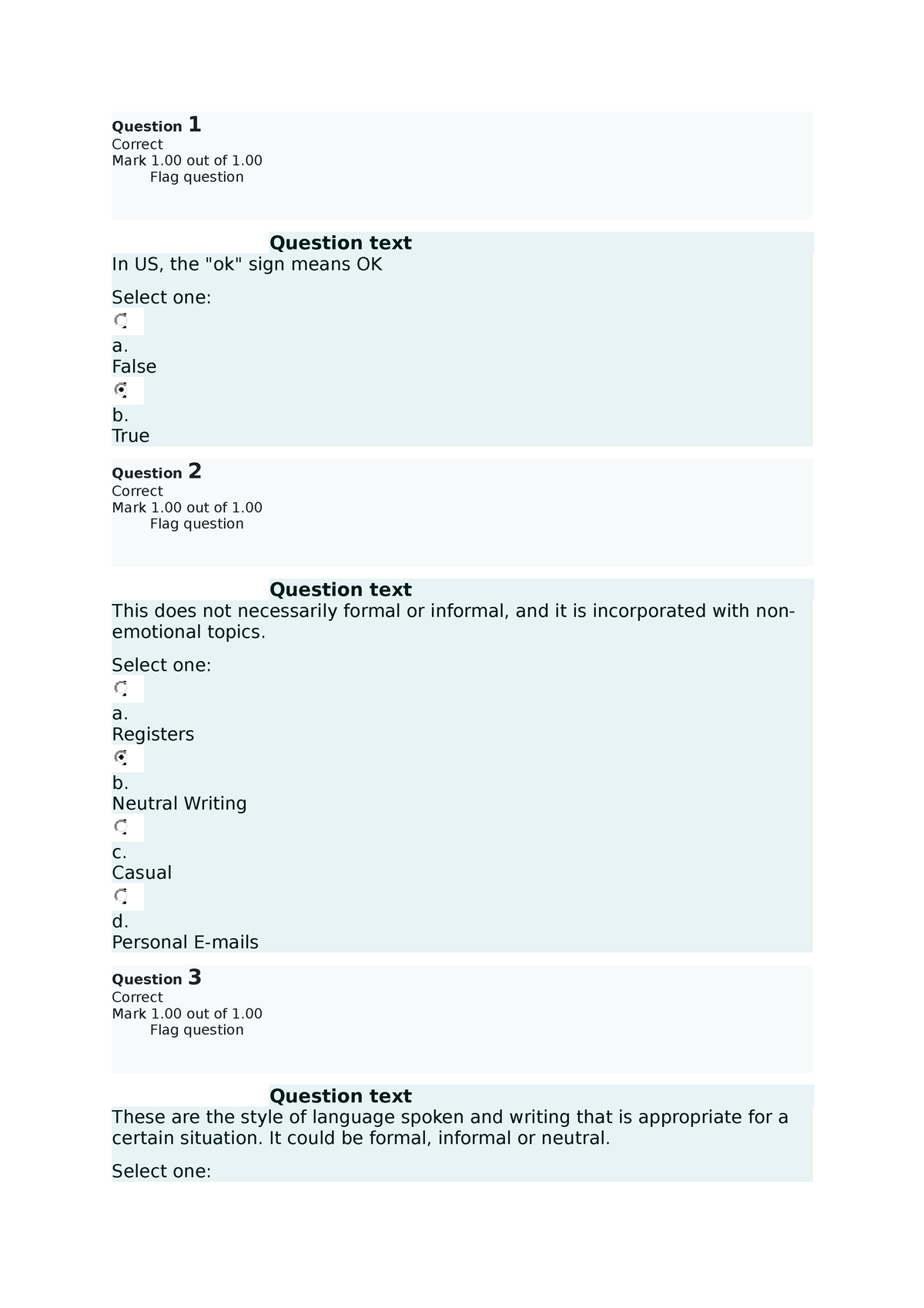 Midterm Quiz2 - Question Correct 1 Mark 1 out of 1 question In US, the ...