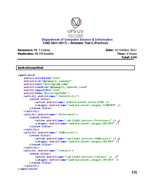 practical 1 CSIQ2644 - Department of Computer Science & Informatics ...