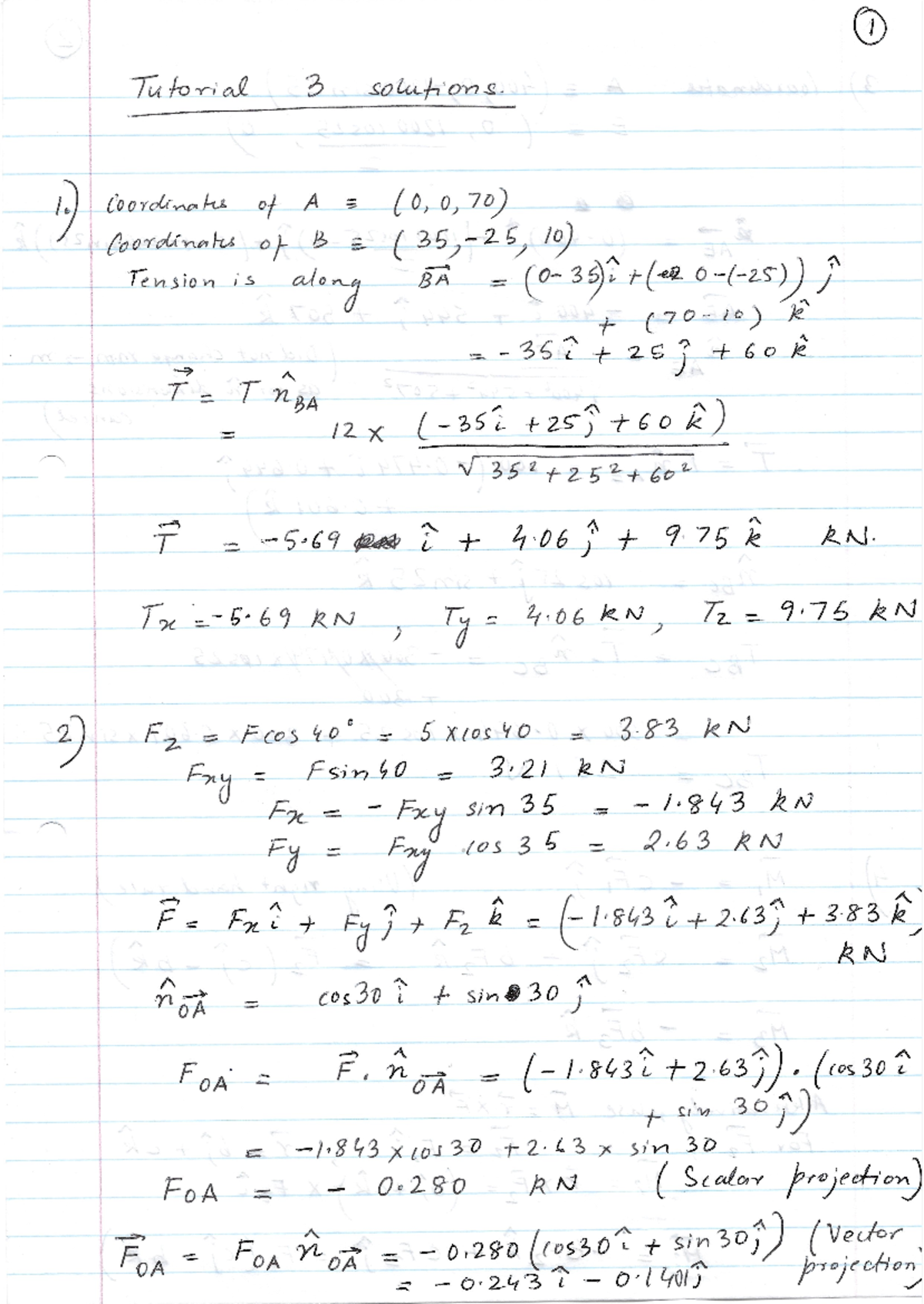 PHYS1034 tutorial 3 solutions-1 - I Tutorial 3 solutions. 1 ...