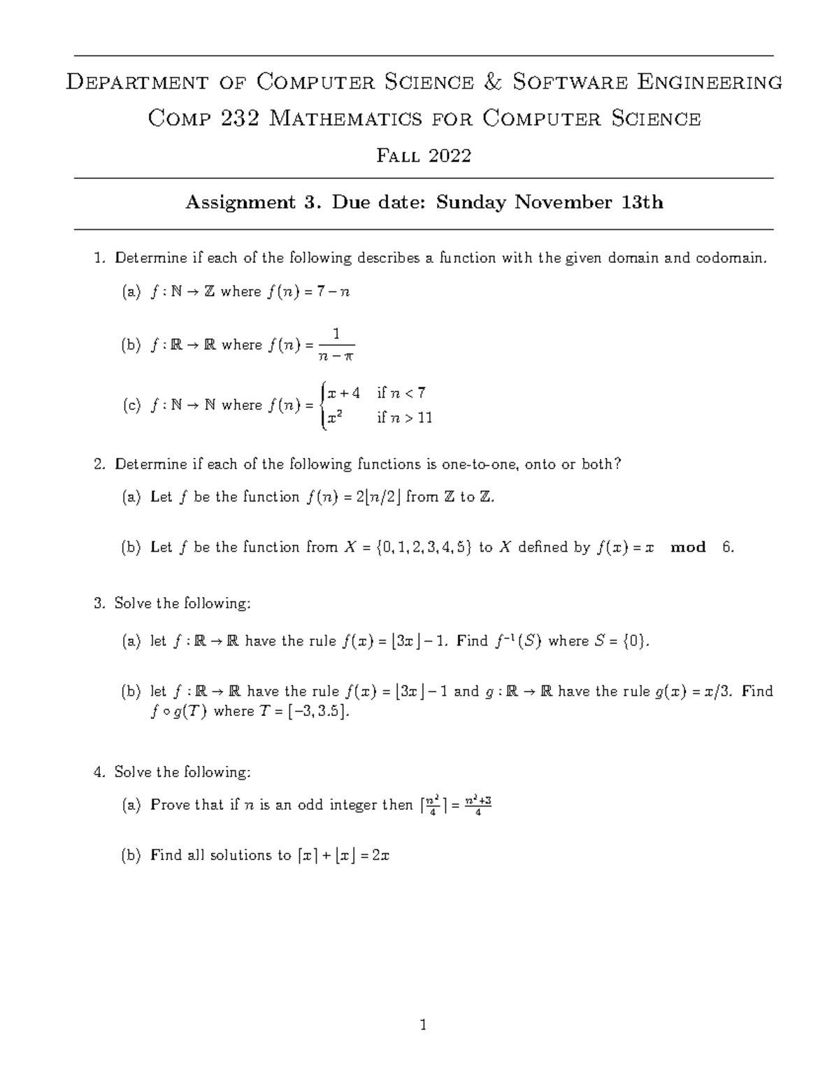 COMP-232-A3 Fall 2022 - Department of Computer Science & Software ...