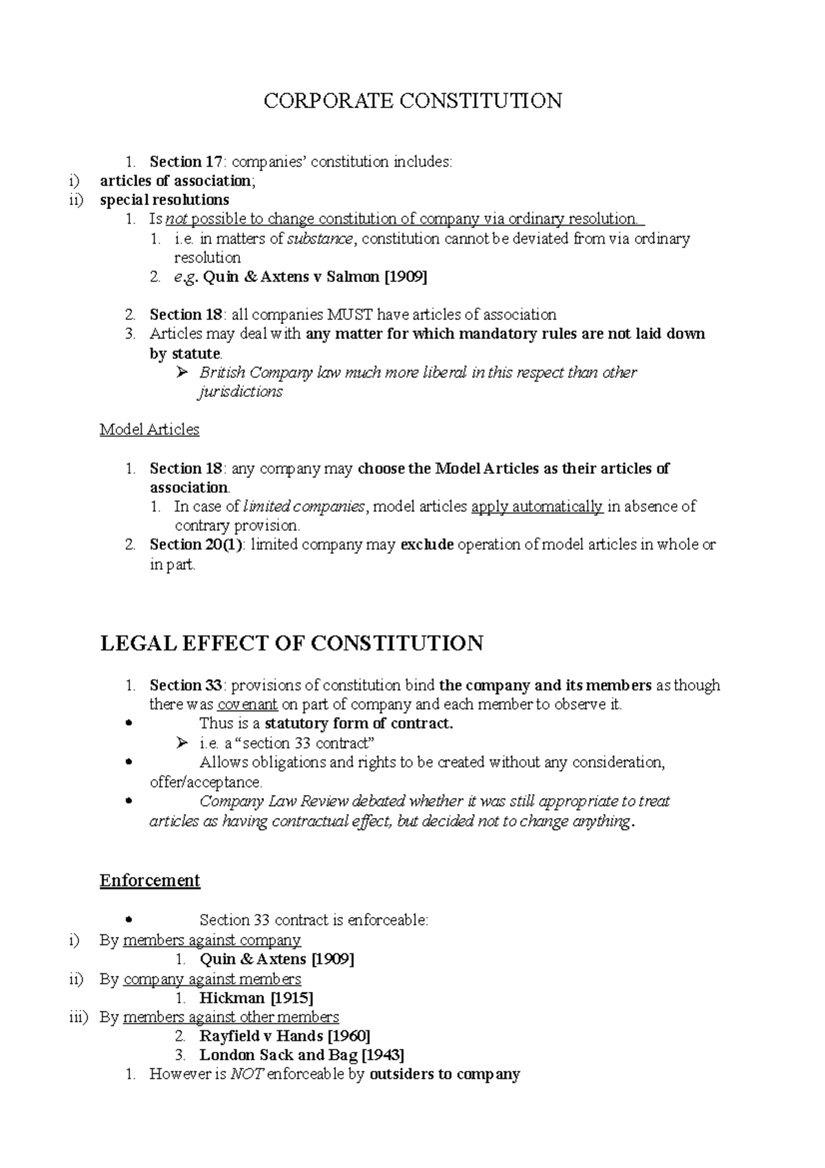 Company Constitution sample - CORPORATE CONSTITUTION Section 17 ...