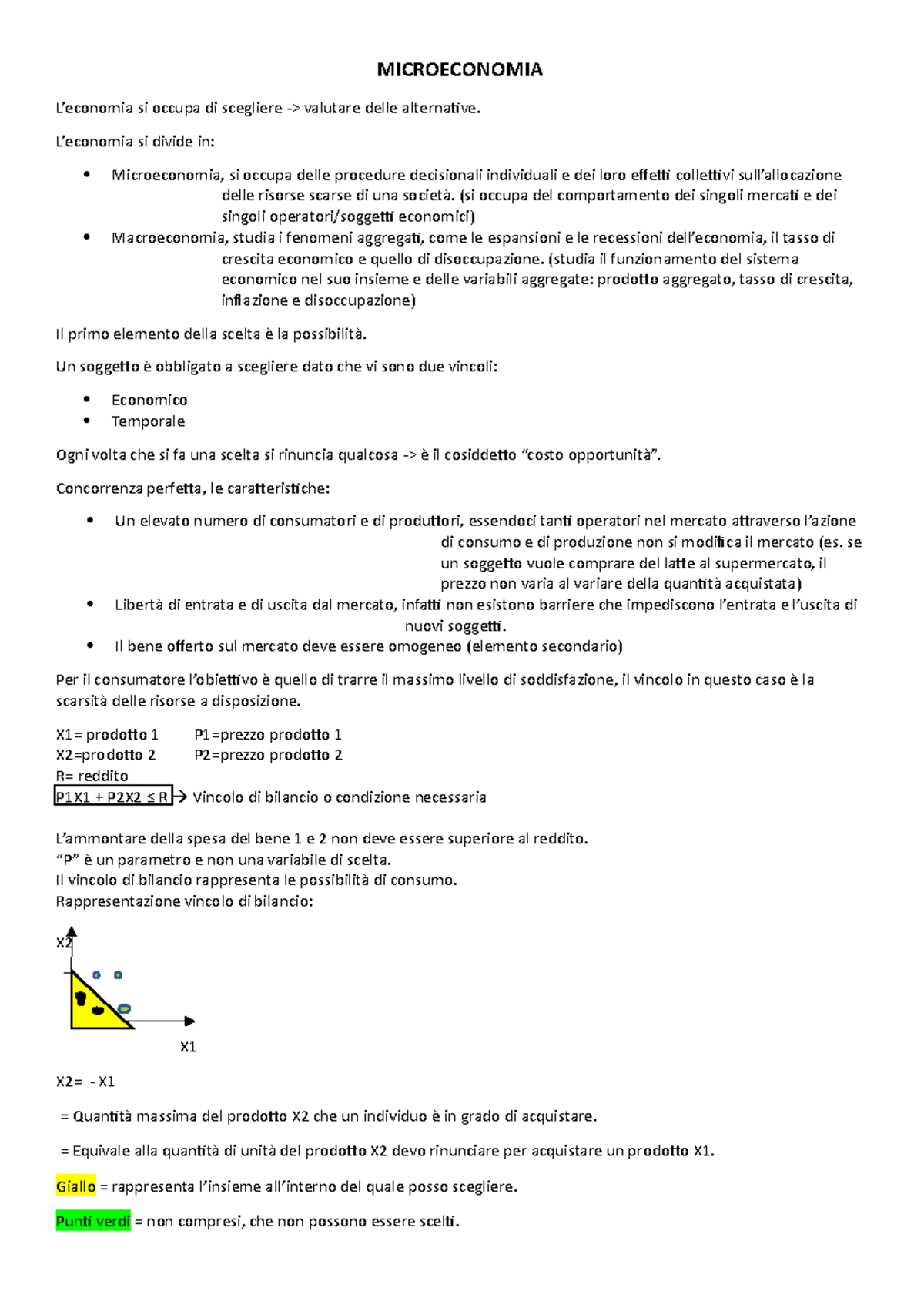 Microeconomia - Parte Microeconomica Dell'esame - MICROECONOMIA L ...