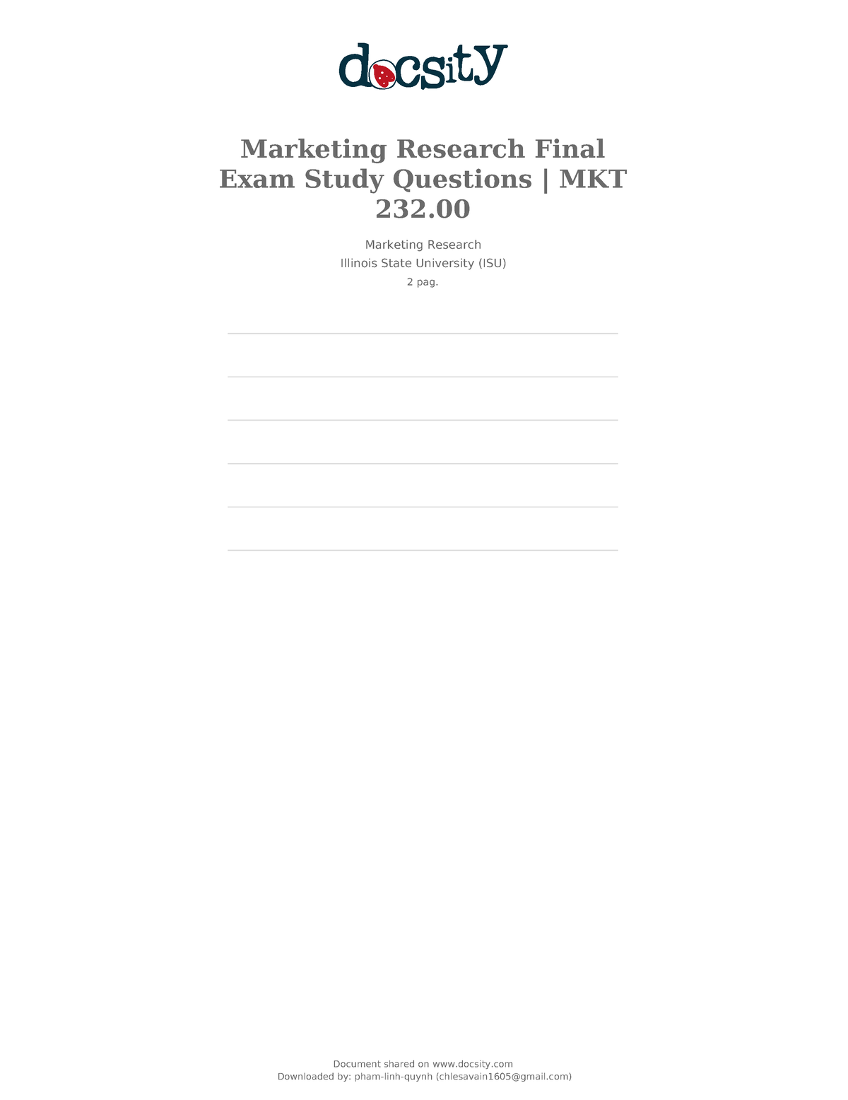 marketing research final exam questions