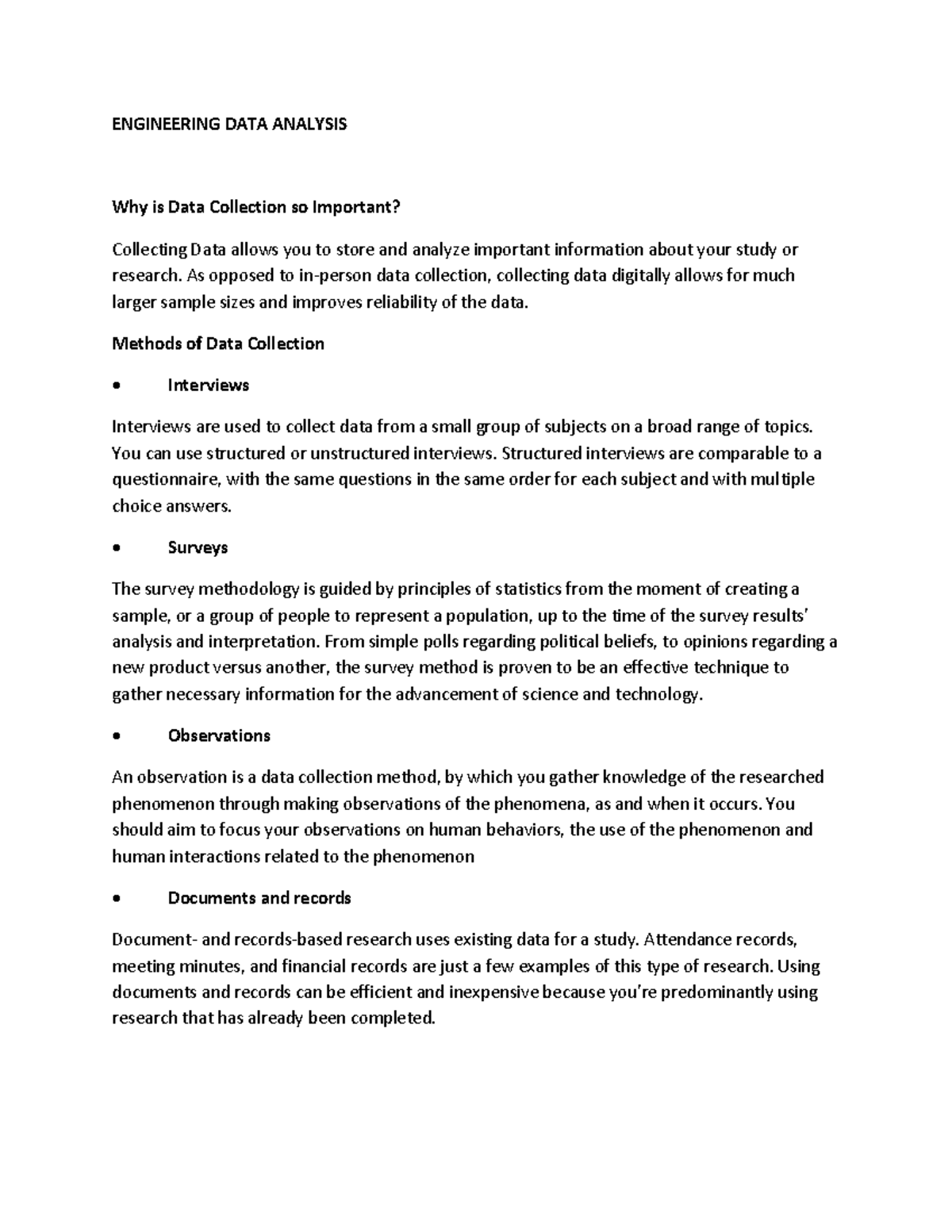 Engineering DATA Analysis - Lesson 1 - ENGINEERING DATA ANALYSIS Why Is ...