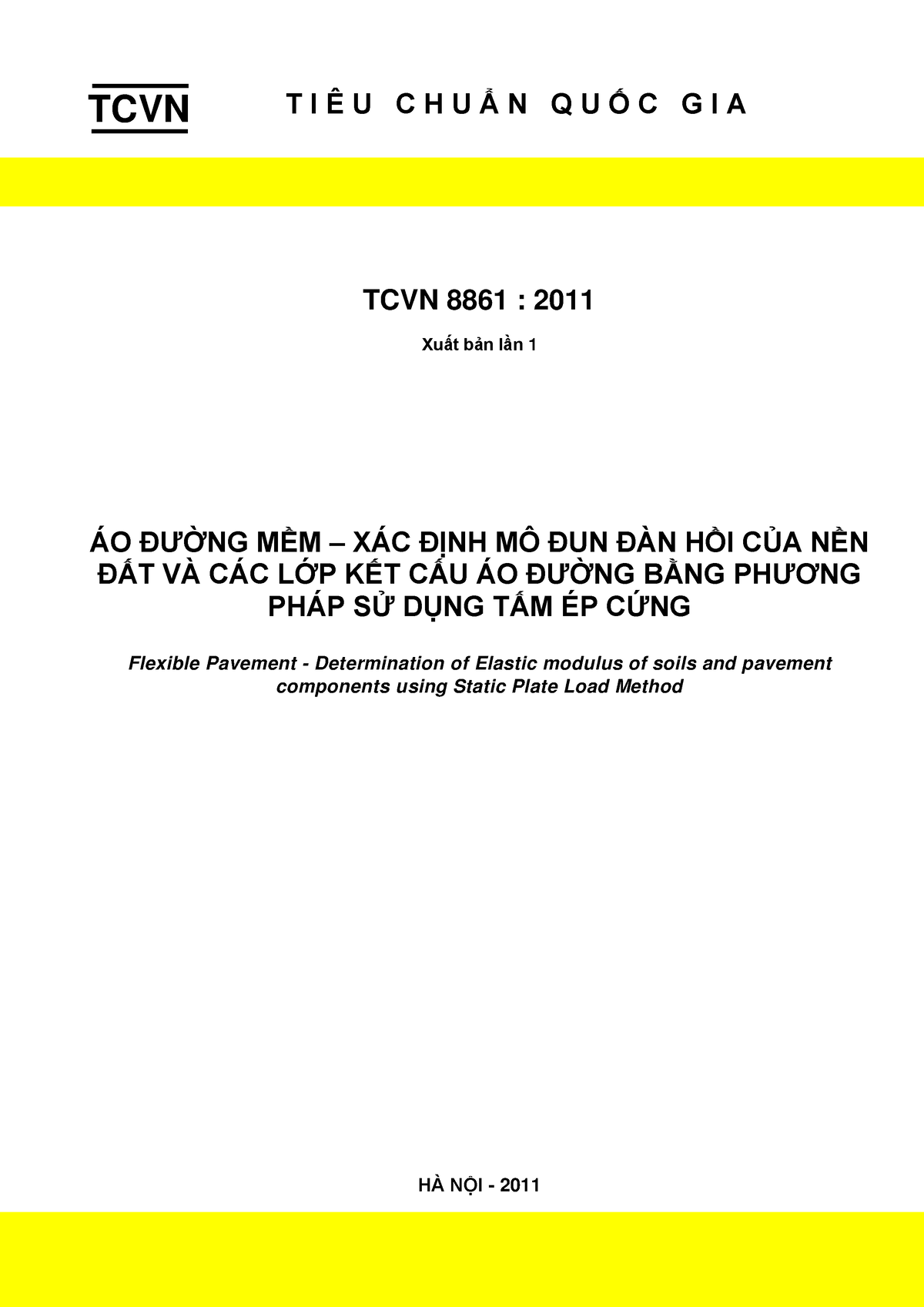 TCVN 8861-2011 Ao Duong Mem - Xac Dinh Mo Dun Dan Doi Bang Tam Ep Cung ...