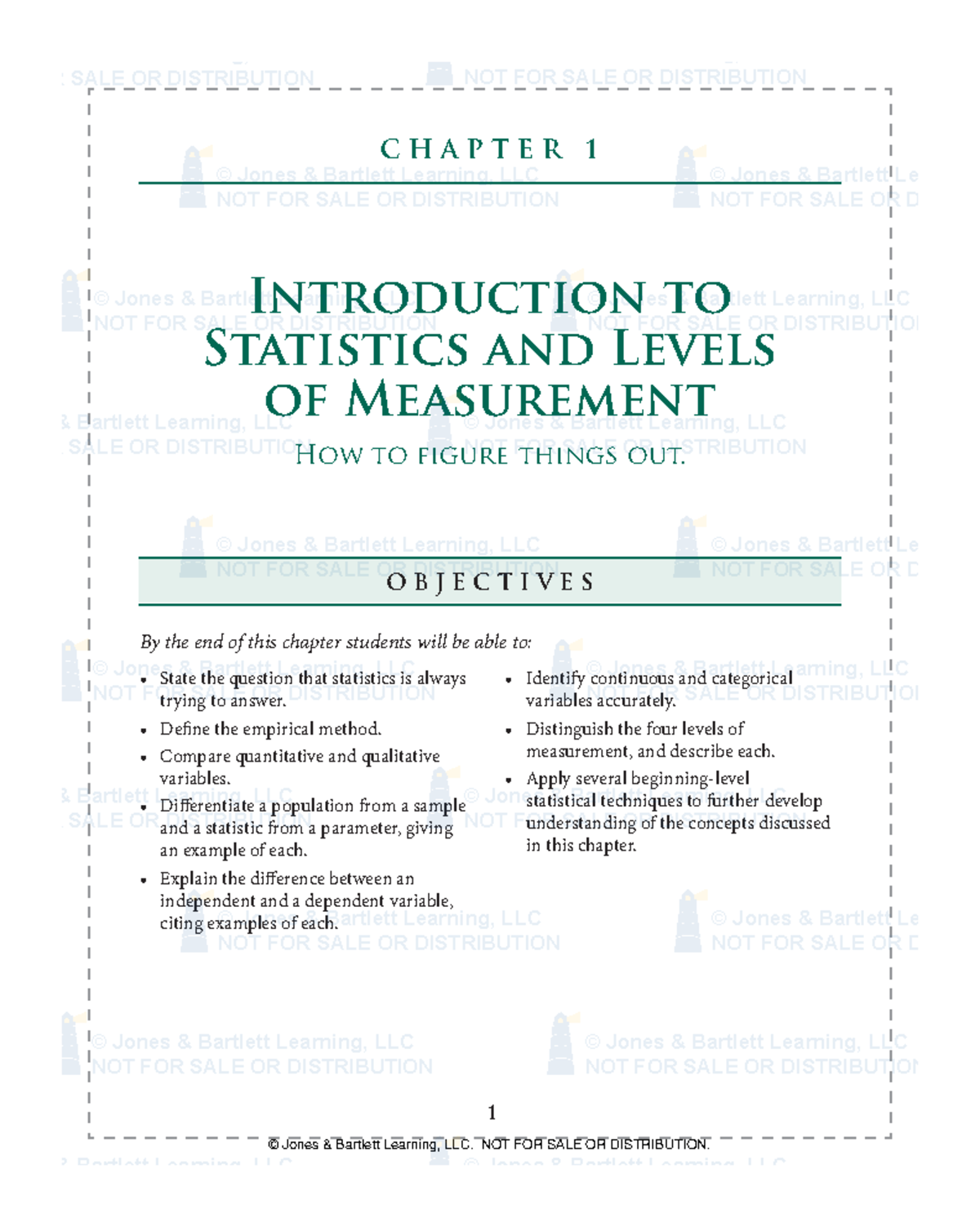 Chapter 1 - Introduction to Statistics and Levels of Measurement ...