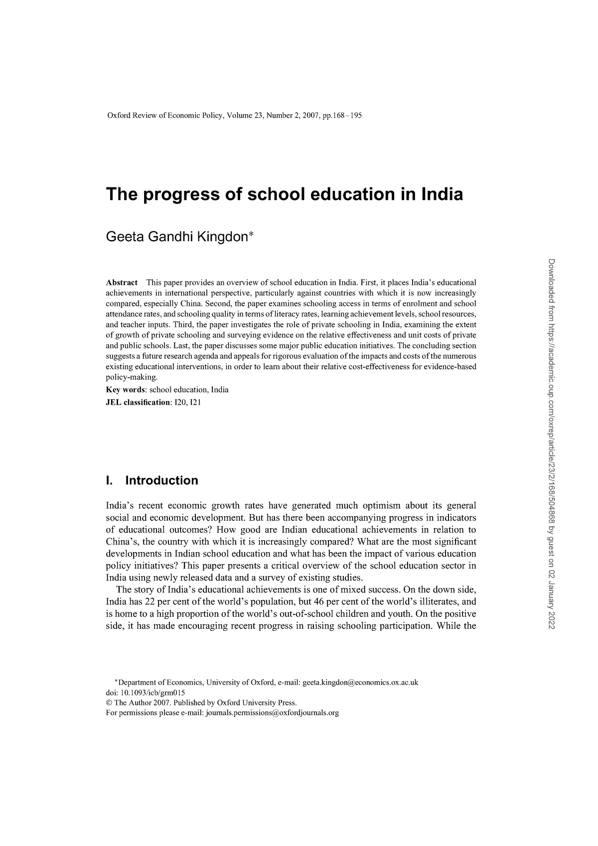 the-progress-of-education-in-india-oxford-review-of-economic-policy