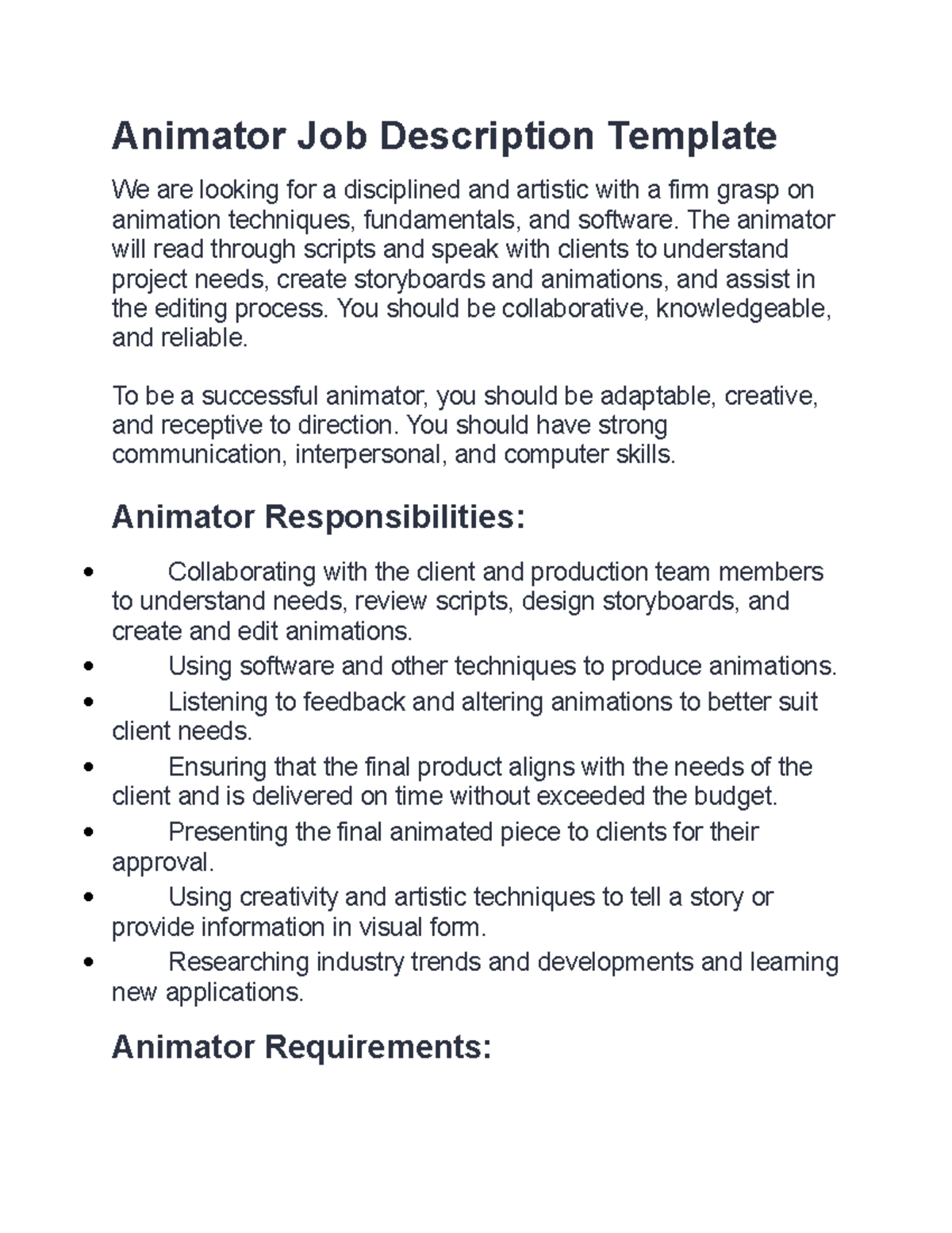 animator-job-description-template-the-animator-will-read-through