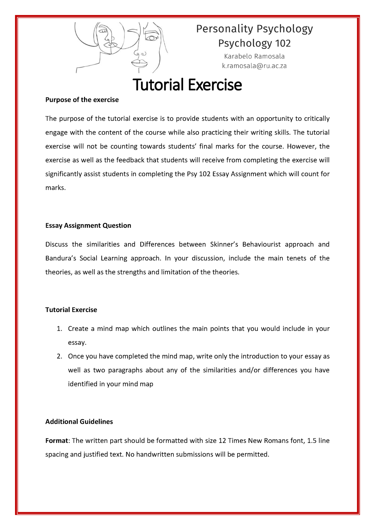 2. Tutorial Handout - Tutorial Exercise Purpose of the exercise The ...