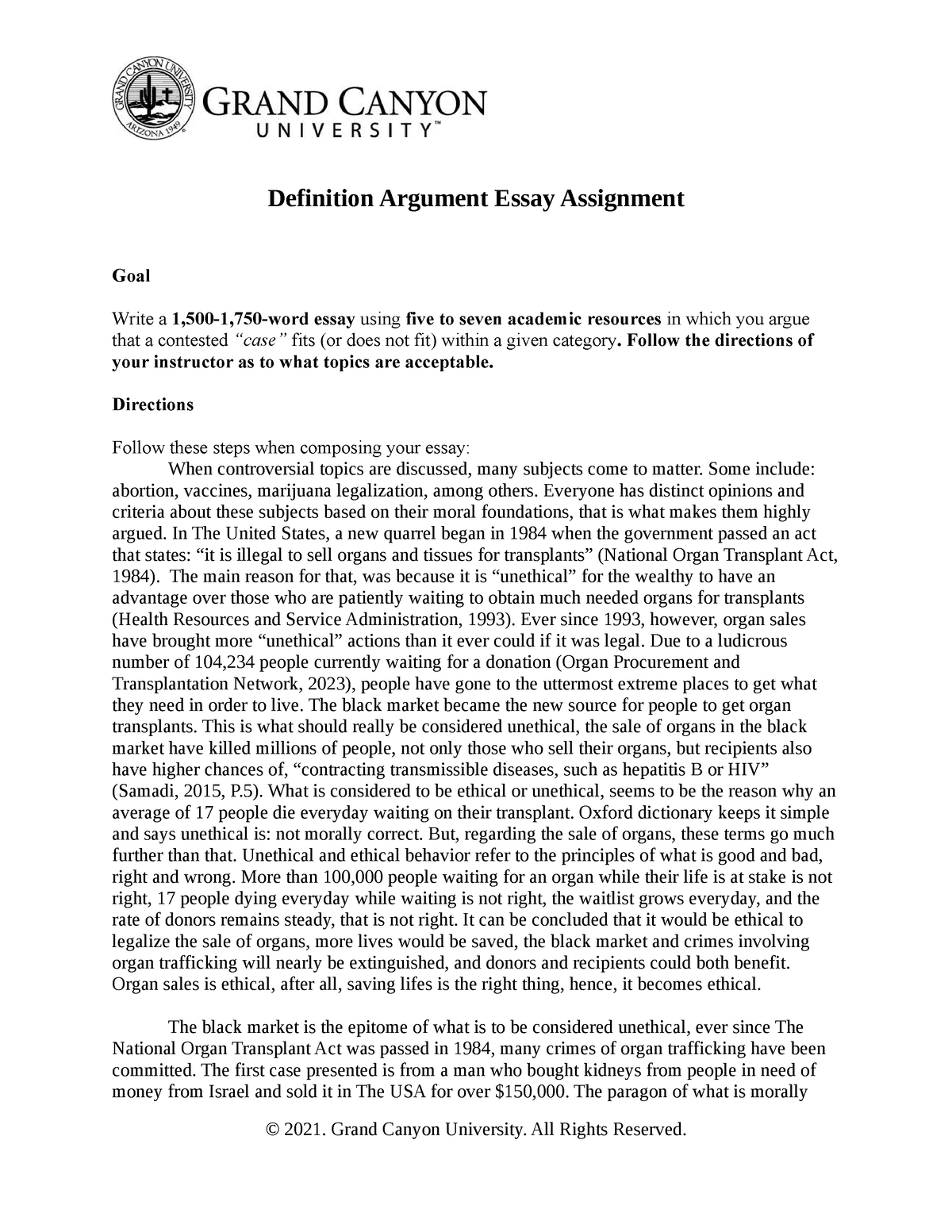 eng 106 definition argument essay assignment