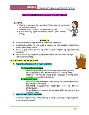 Aralin 1 - Pagtuturo At Pagtataya Sa Makrong Kasanayang Pangwika ...