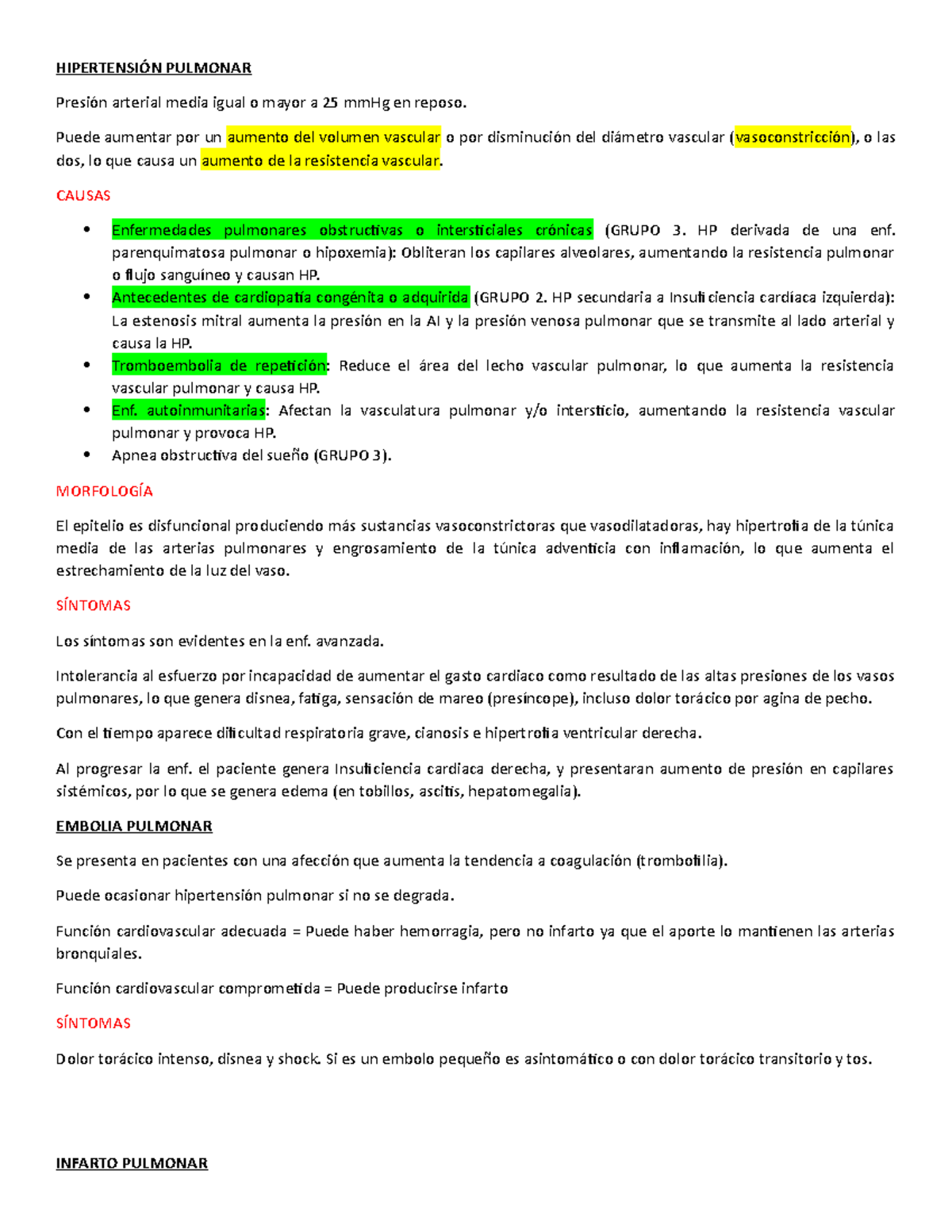 Mareo hipertensión pulmonar