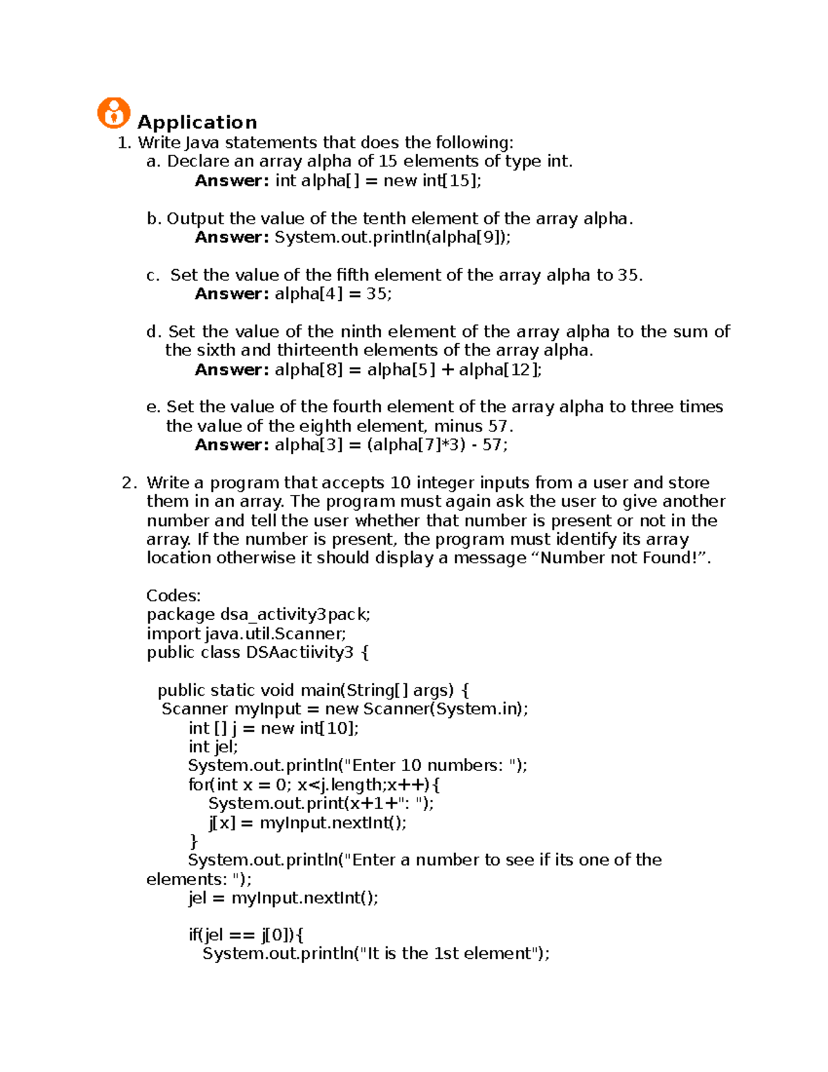 Practice Activities in Basic Java Programming - Application Write Java ...