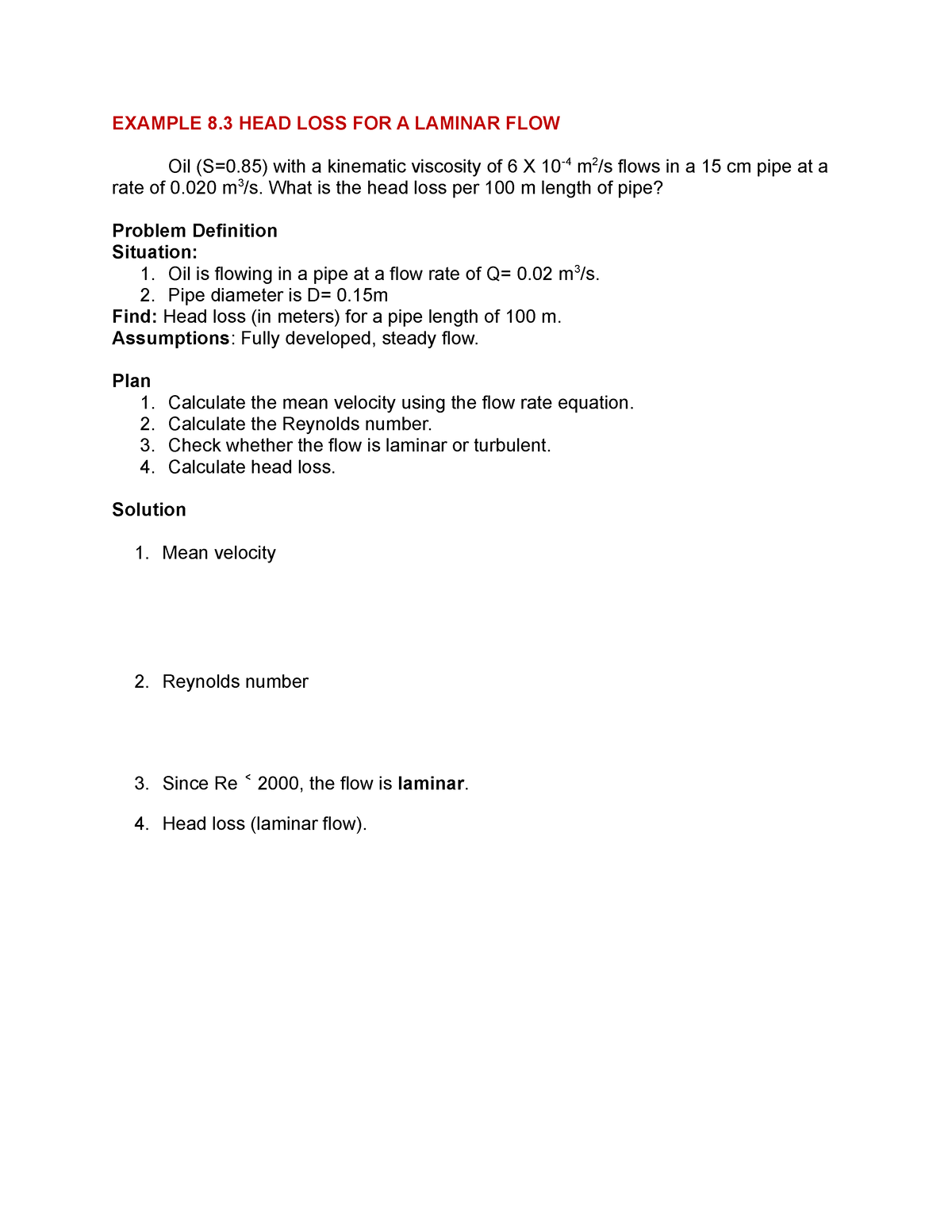 example-problems-for-head-loss-example-8-head-loss-for-a-laminar-flow