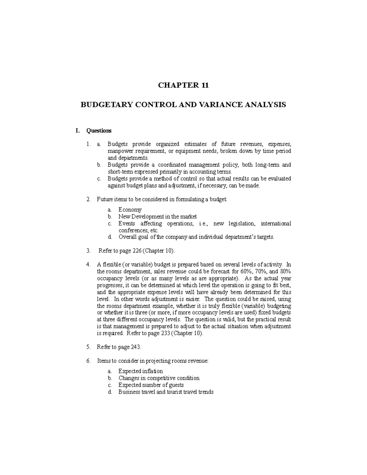 Solution Manual Managerial Accounting and Finance for Hospitality ...