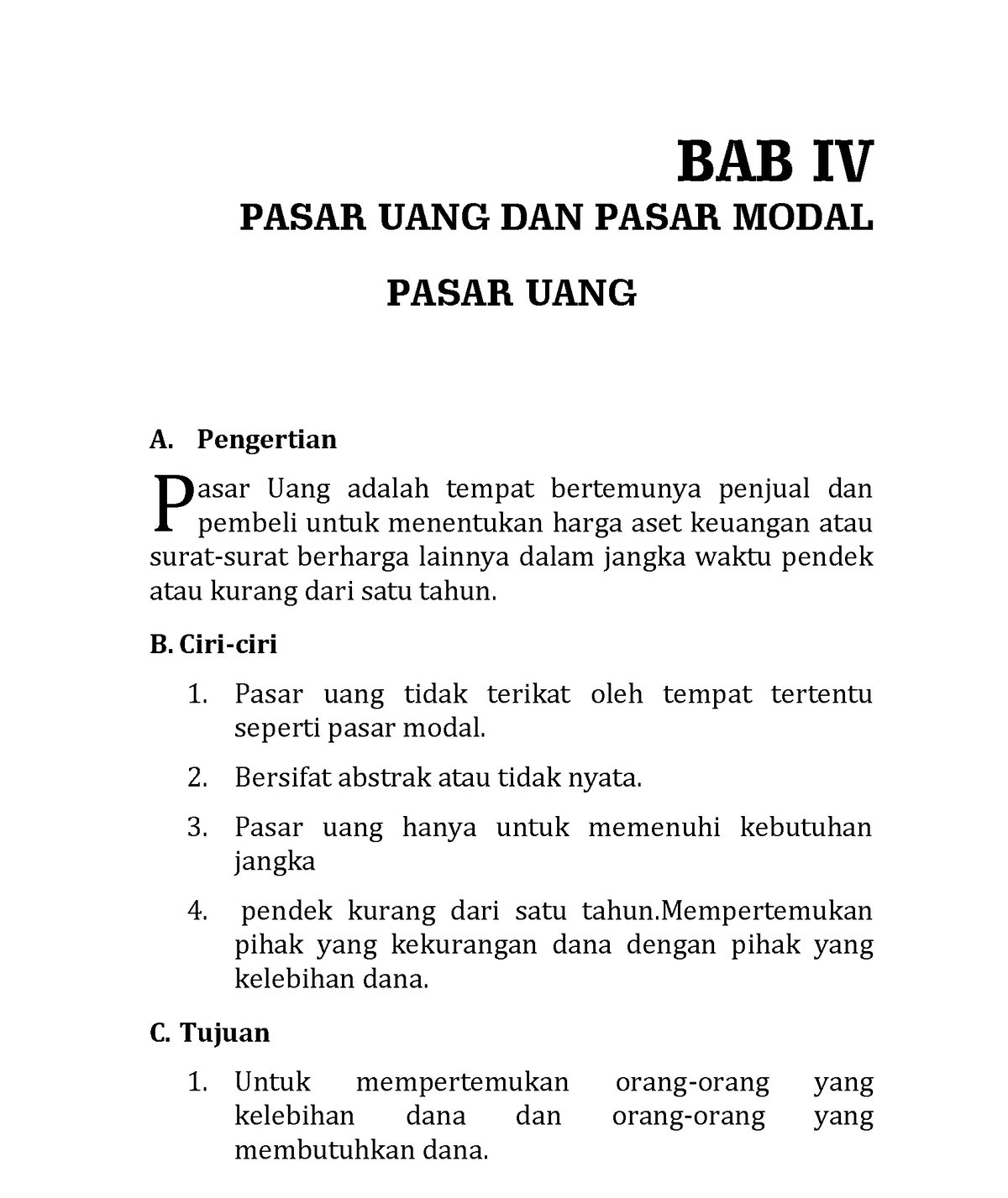 Ekonomi Moneter 26 - Catatan - BAB IV PASAR UANG DAN PASAR MODAL PASAR ...