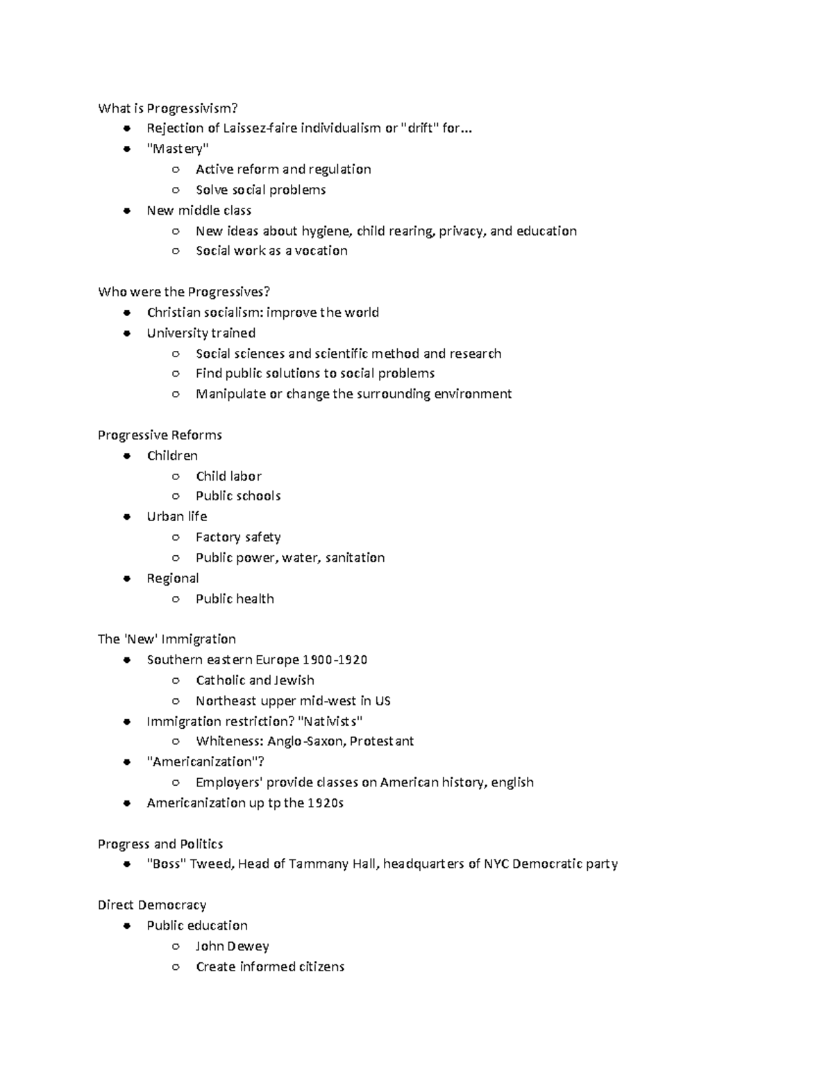 Progressivism - Lecture notes 8 - What is Progressivism? Rejection of ...