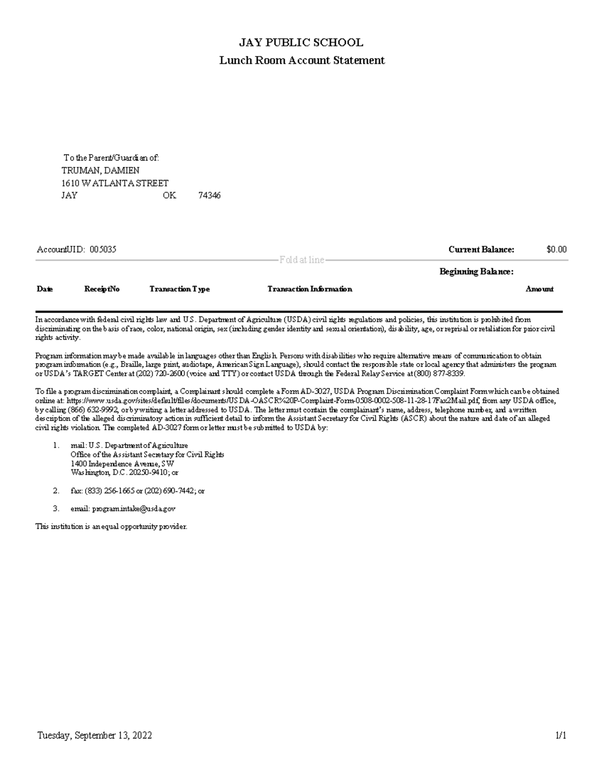 Account Statements - kihbibih - JAY PUBLIC SCHOOL Lunch Room Account ...