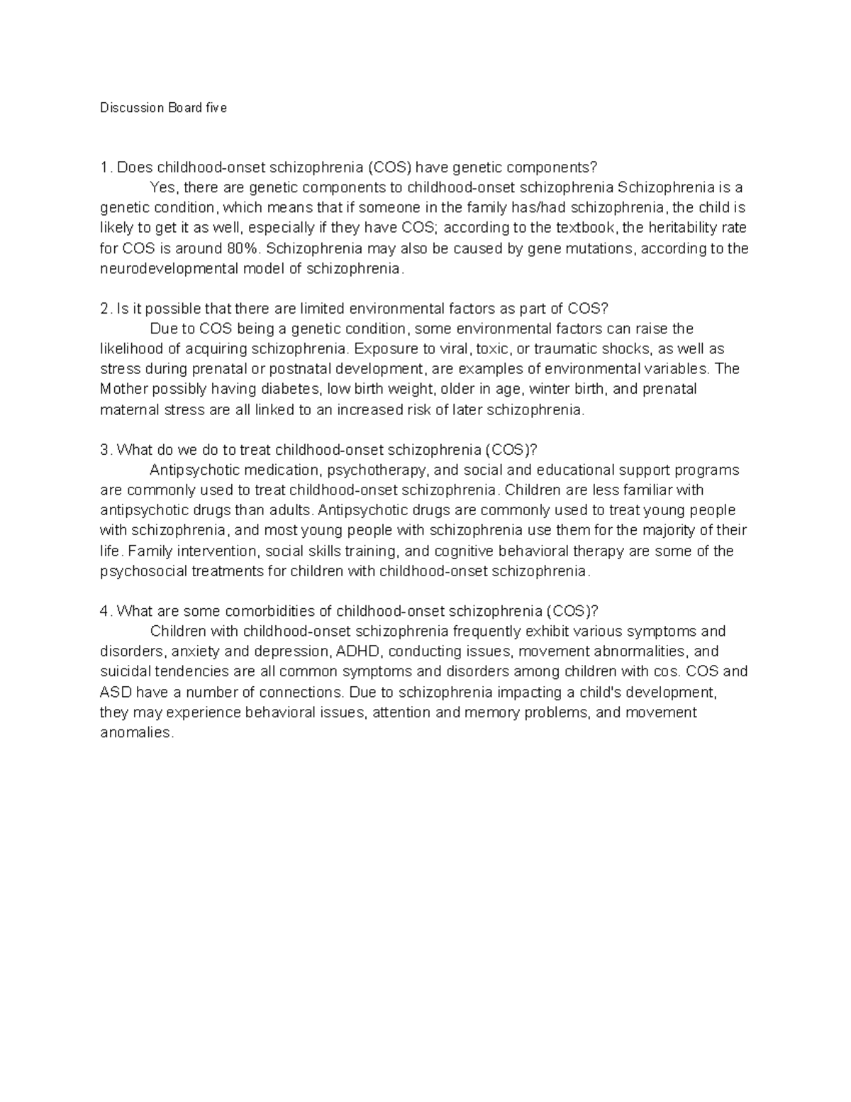 DBQ 5 - questions and answer - Discussion Board five Does childhood ...