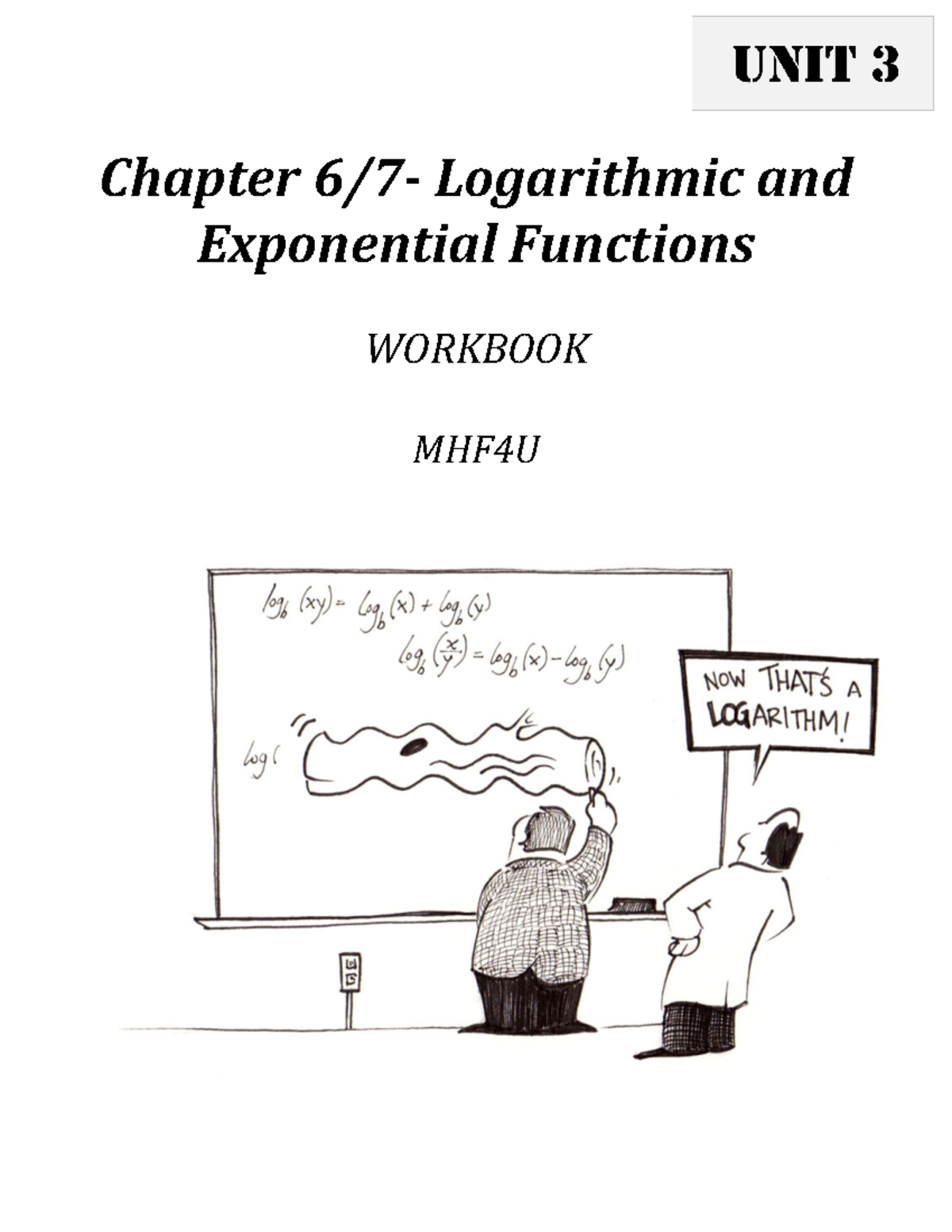 AF+unit+3+workbook+ Student - Chapter 6/7- Logarithmic and Exponential ...