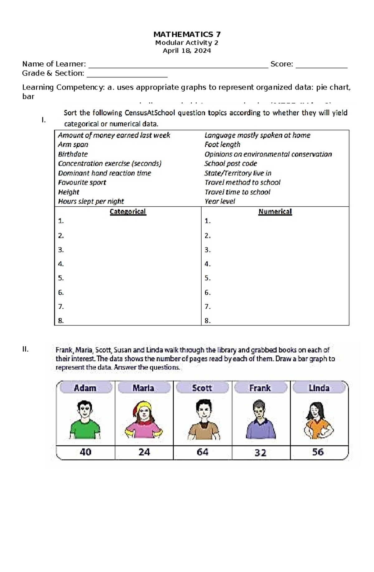 Bar-Graph - Its important - Oral Communications - MATHEMATICS 7 Modular ...