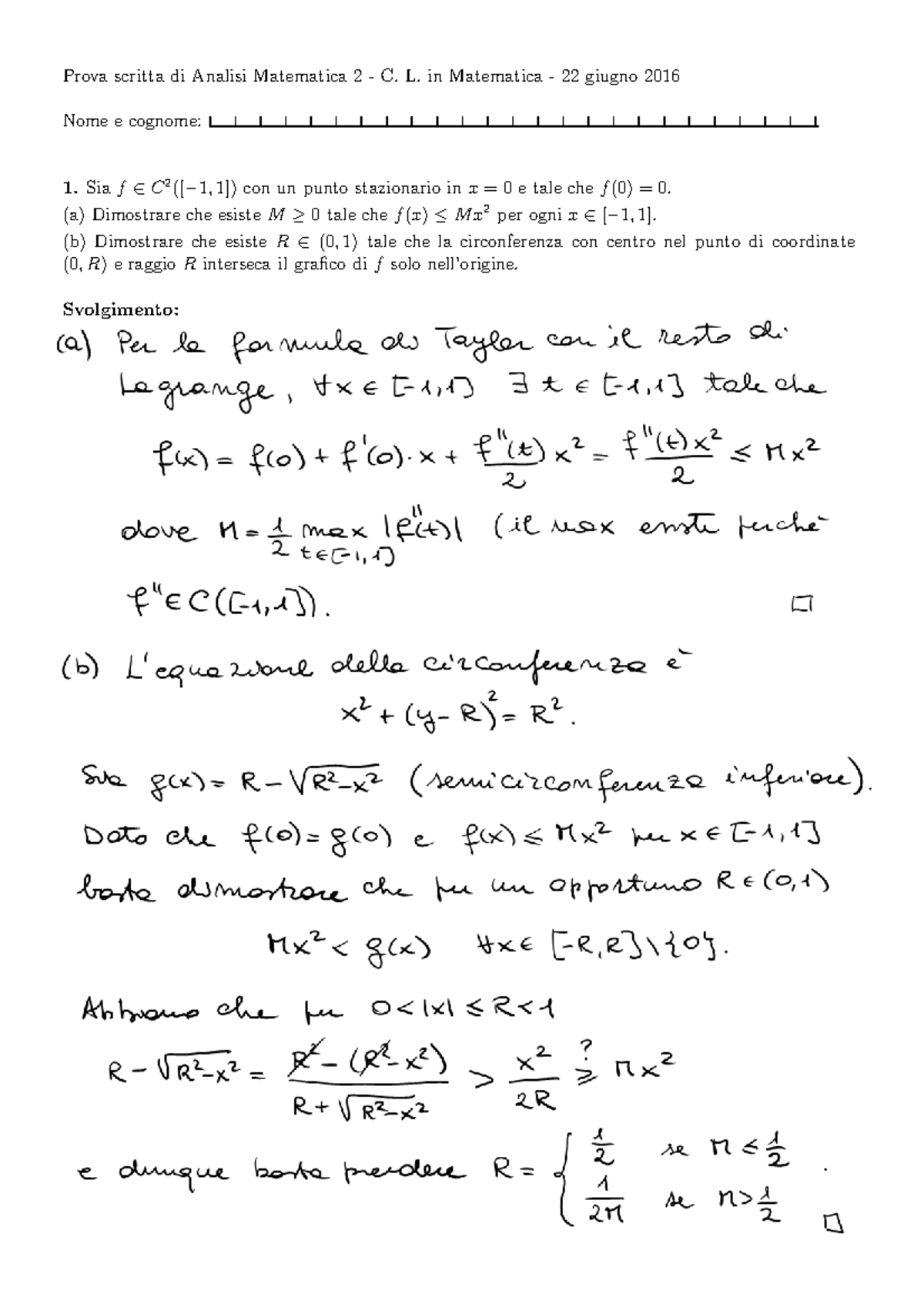 Domande E Risposte Di Analisi Matematica
