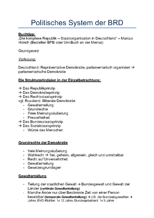 Politisches System Der Brd Tuk Studocu