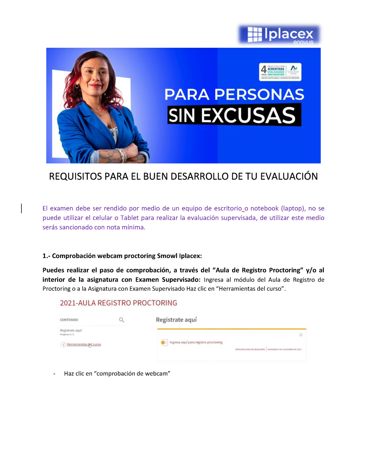 Condiciones Para Desarrollar Las Evaluaciones Supervisadas - REQUISITOS ...