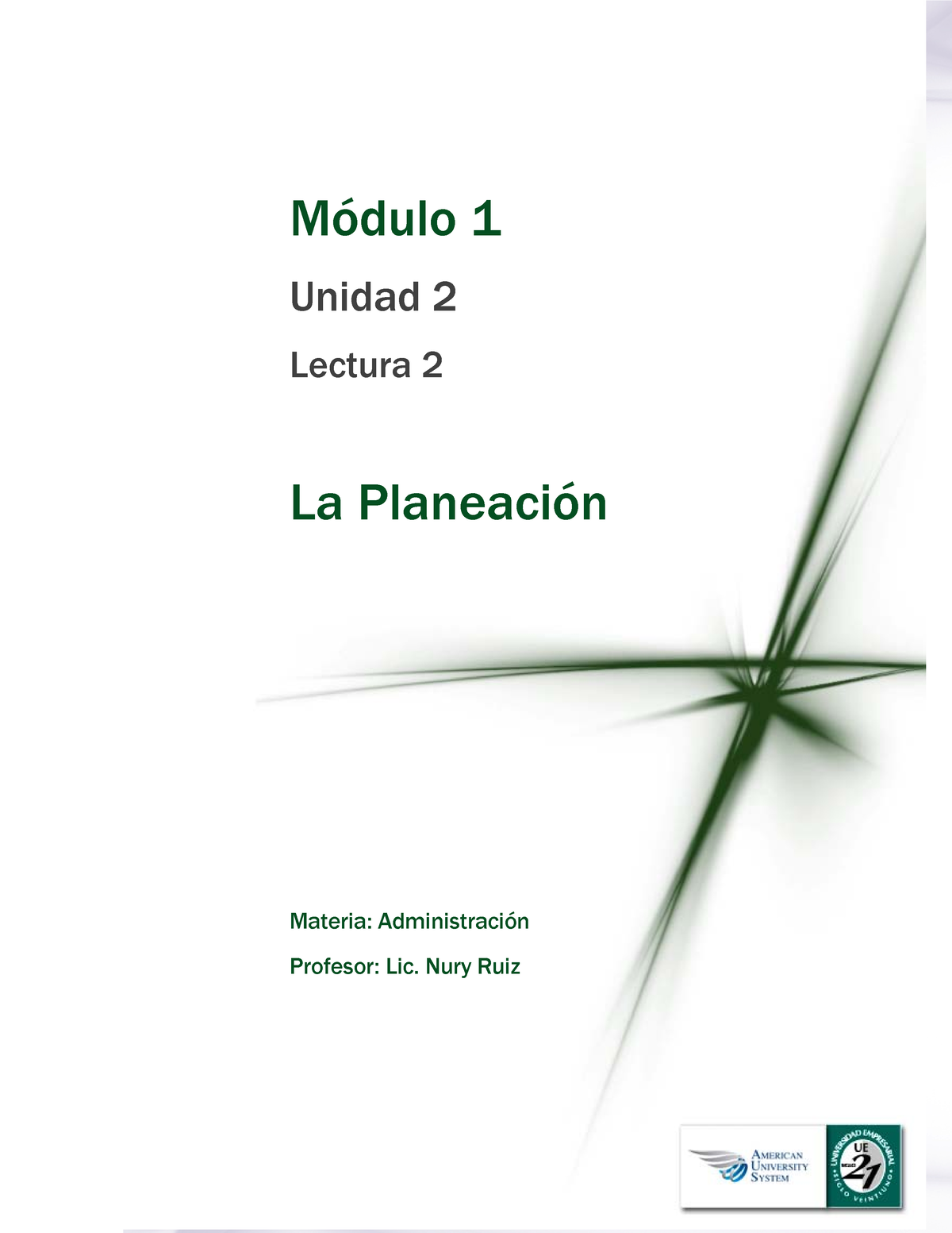 Lectura 2 - La Planeación - MÛdulo 1 Unidad 2 Lectura 2 La PlaneaciÛn ...